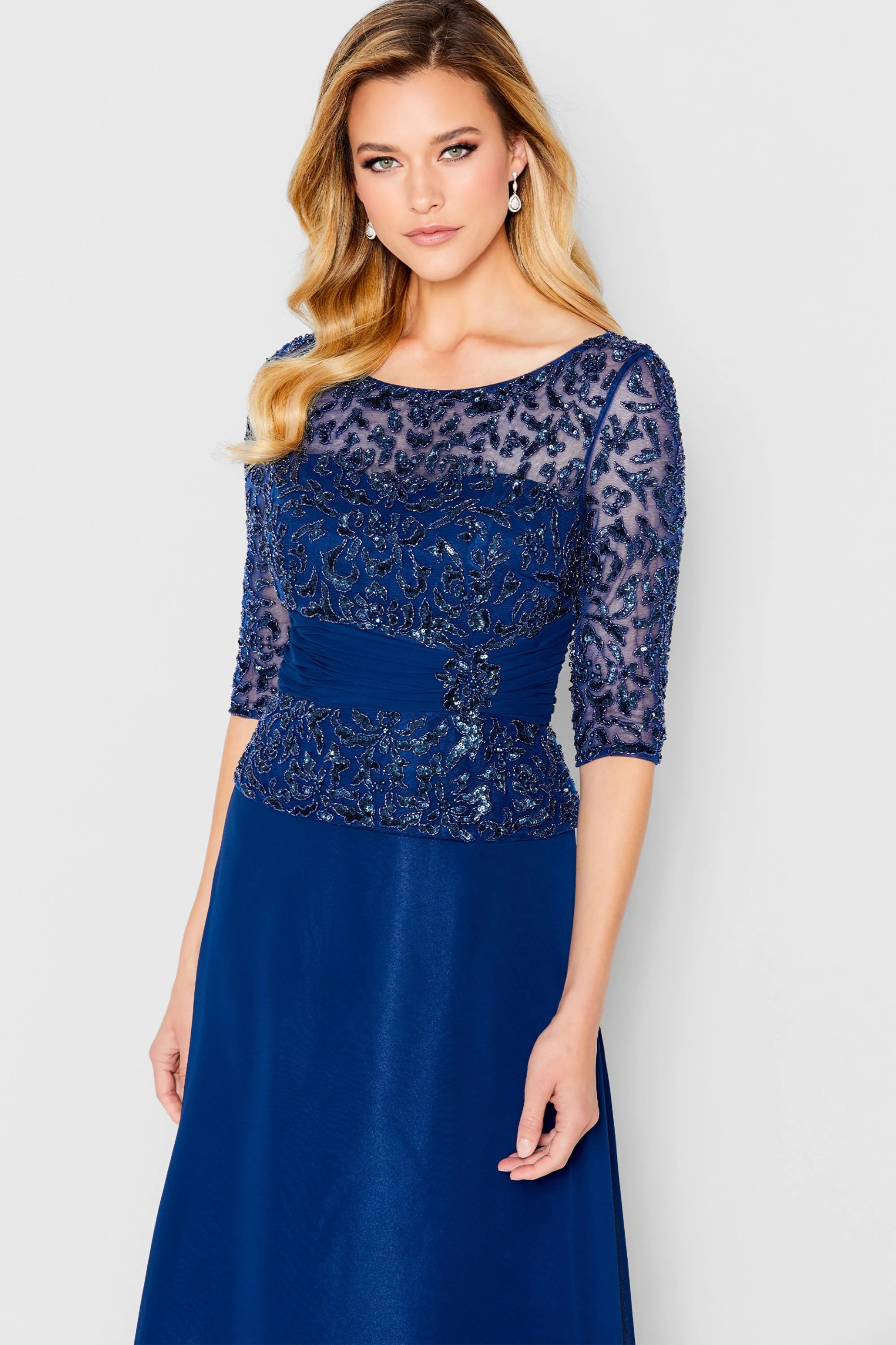 Mother of the Bride Dresses Mother of the Bride Long Formal A Line Dress Navy Blue