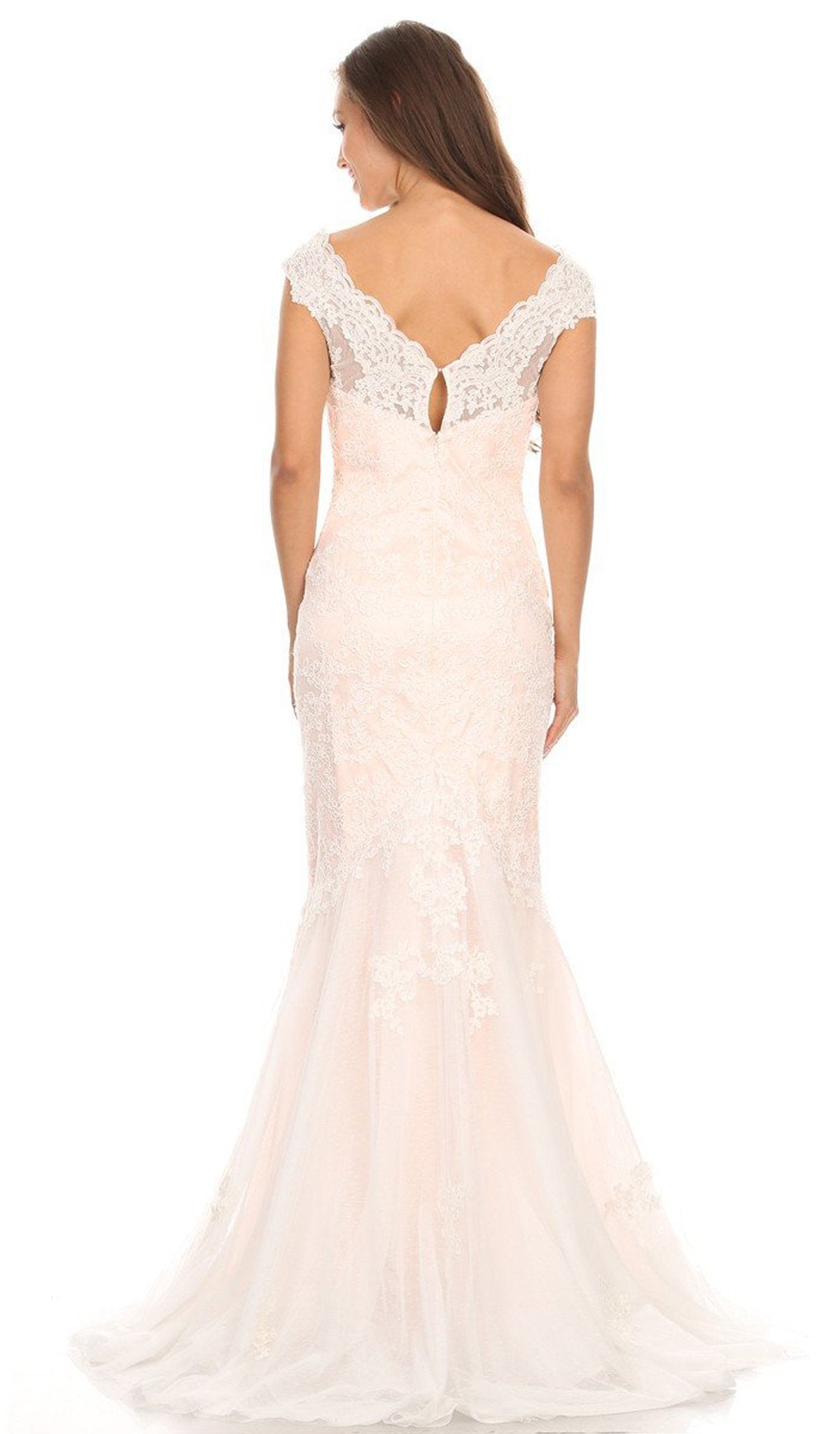 Bateau Floor-Length Lace Wedding Mermaid Dress Eureka Fashion 3510
