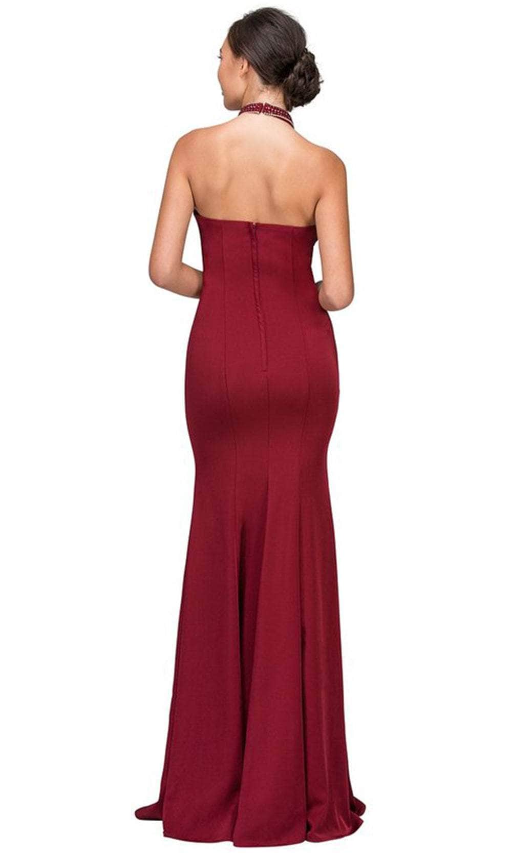 Halter Floor-Length Jersey Prom Mermaid Trumpet Eureka Fashion 5033