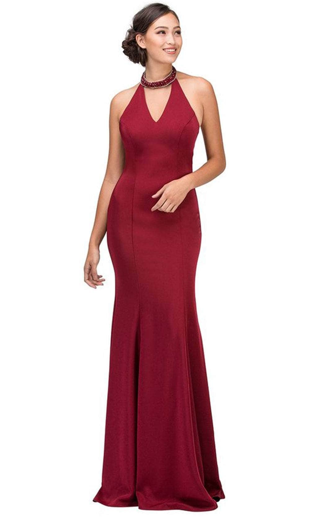 Halter Floor-Length Jersey Prom Mermaid Trumpet Eureka Fashion 5033