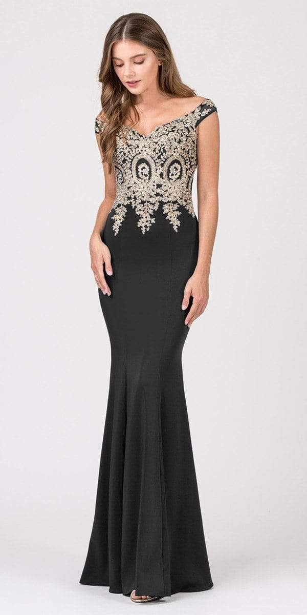 Off-the-Shoulder Floor-Length Satin Formal Mermaid Eureka Fashion 7012
