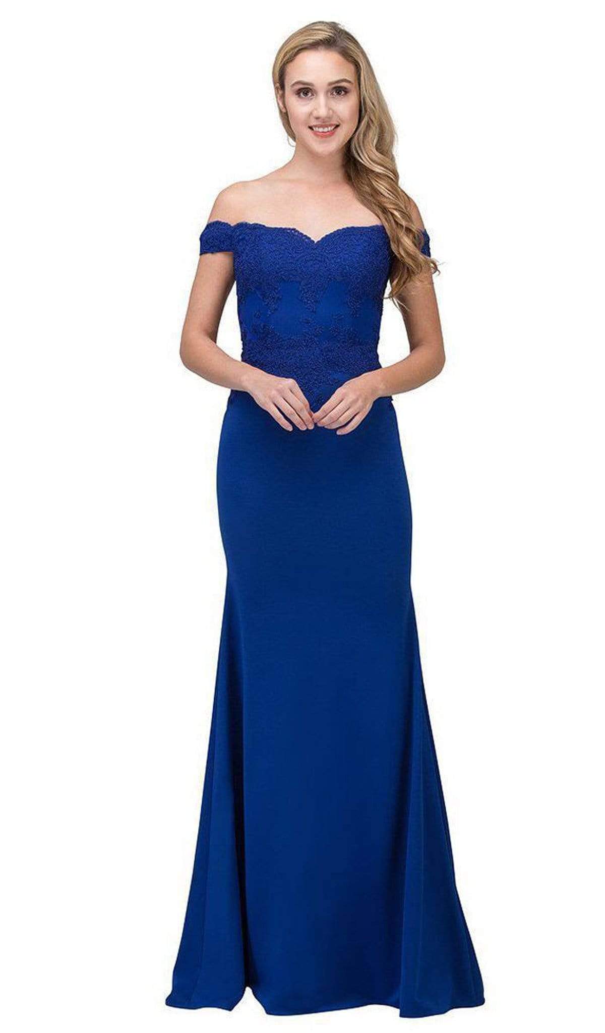 Off-the-Shoulder Floor-Length Jersey Formal Mermaid Dress Eureka Fashion 7100