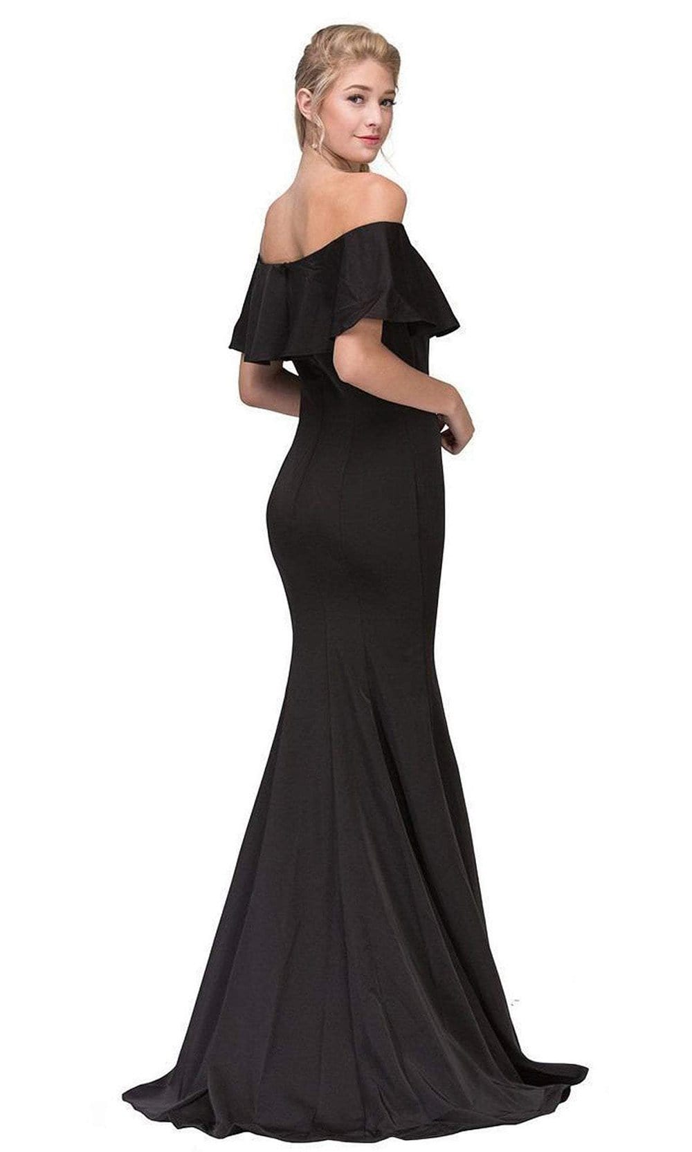 Off-the-Shoulder Floor-Length Jersey Formal Mermaid Dress Eureka Fashion 7113