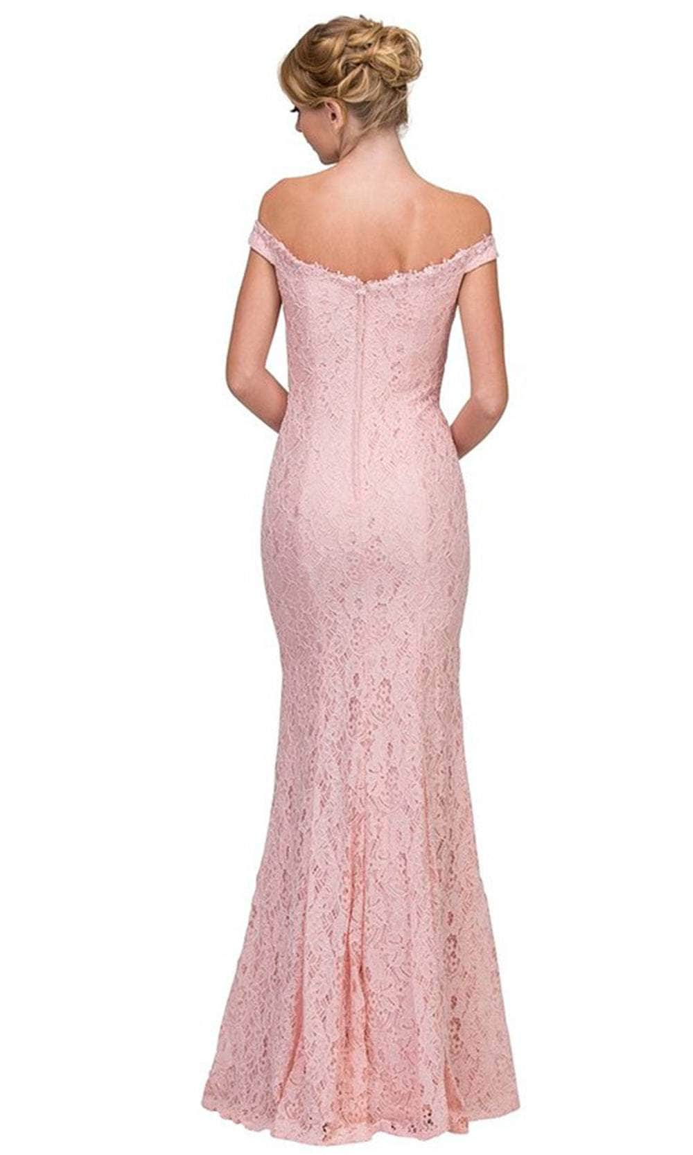 Off-the-Shoulder Floor-Length Lace Prom Mermaid Eureka Fashion 8030