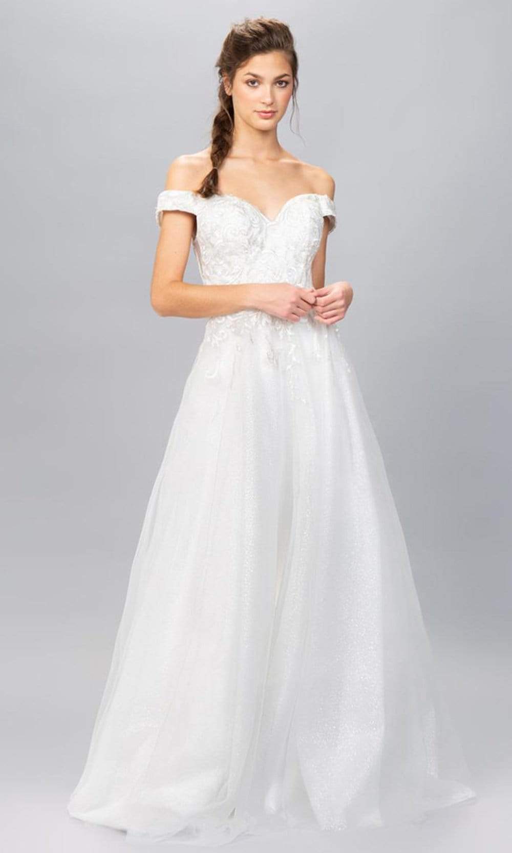 Wedding Dresses Long A Line Wedding Dress Eureka Fashion 9191 Off White