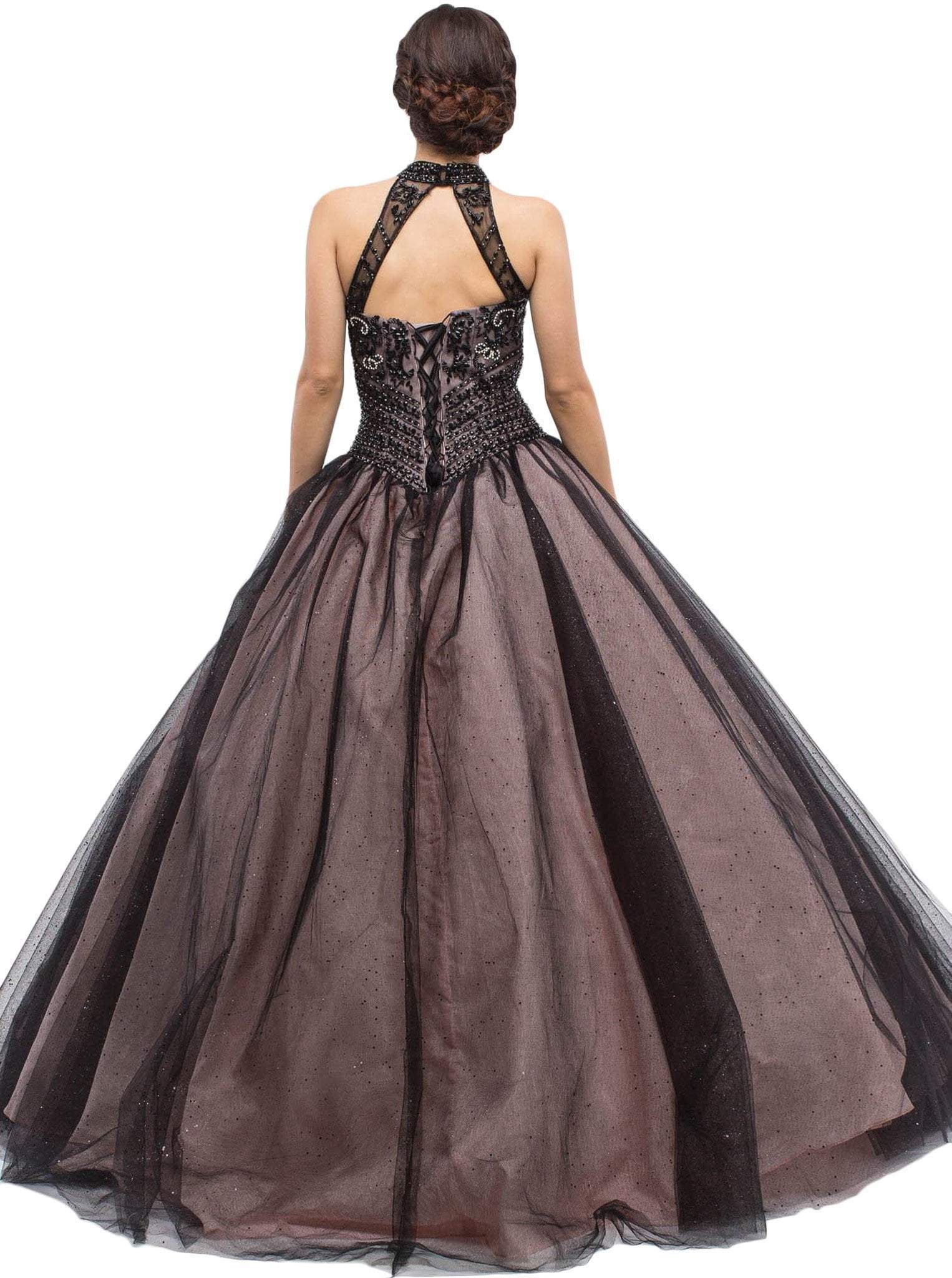 Halter Floor-Length Tulle Formal Ball Gown Eureka Fashion 6060