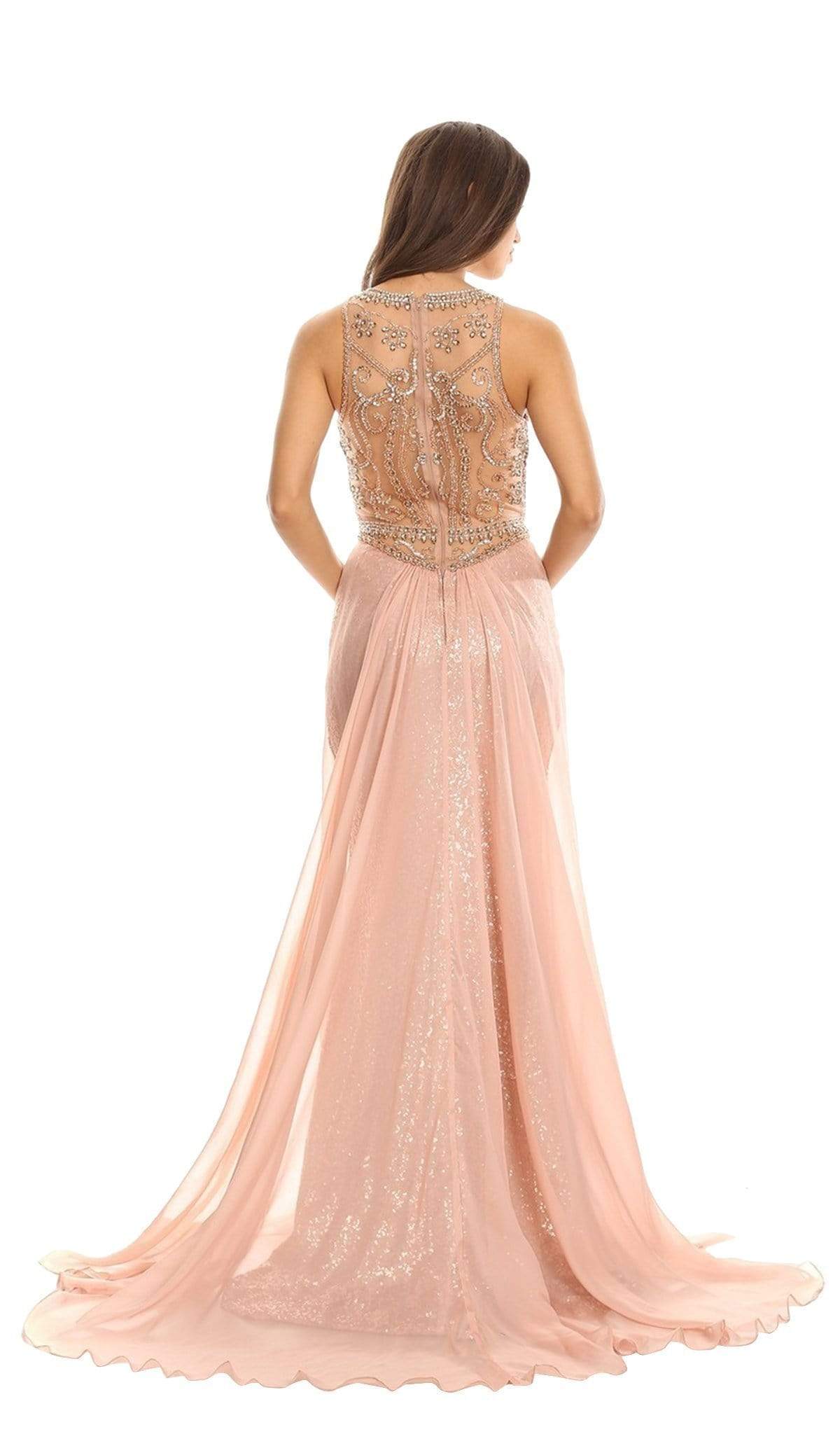 Illusion Floor-Length Sequin Formal Sheath/Column Eureka Fashion 3335