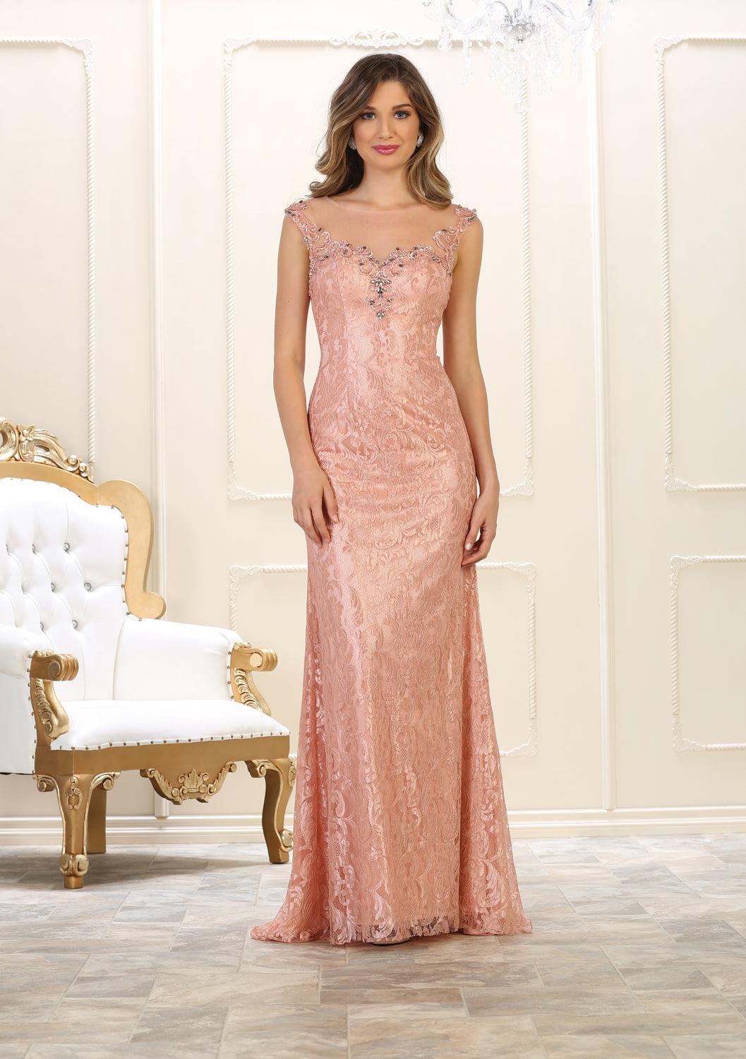 Evening Gown Long Prom Dress Formal Lace - The Dress Outlet May Queen