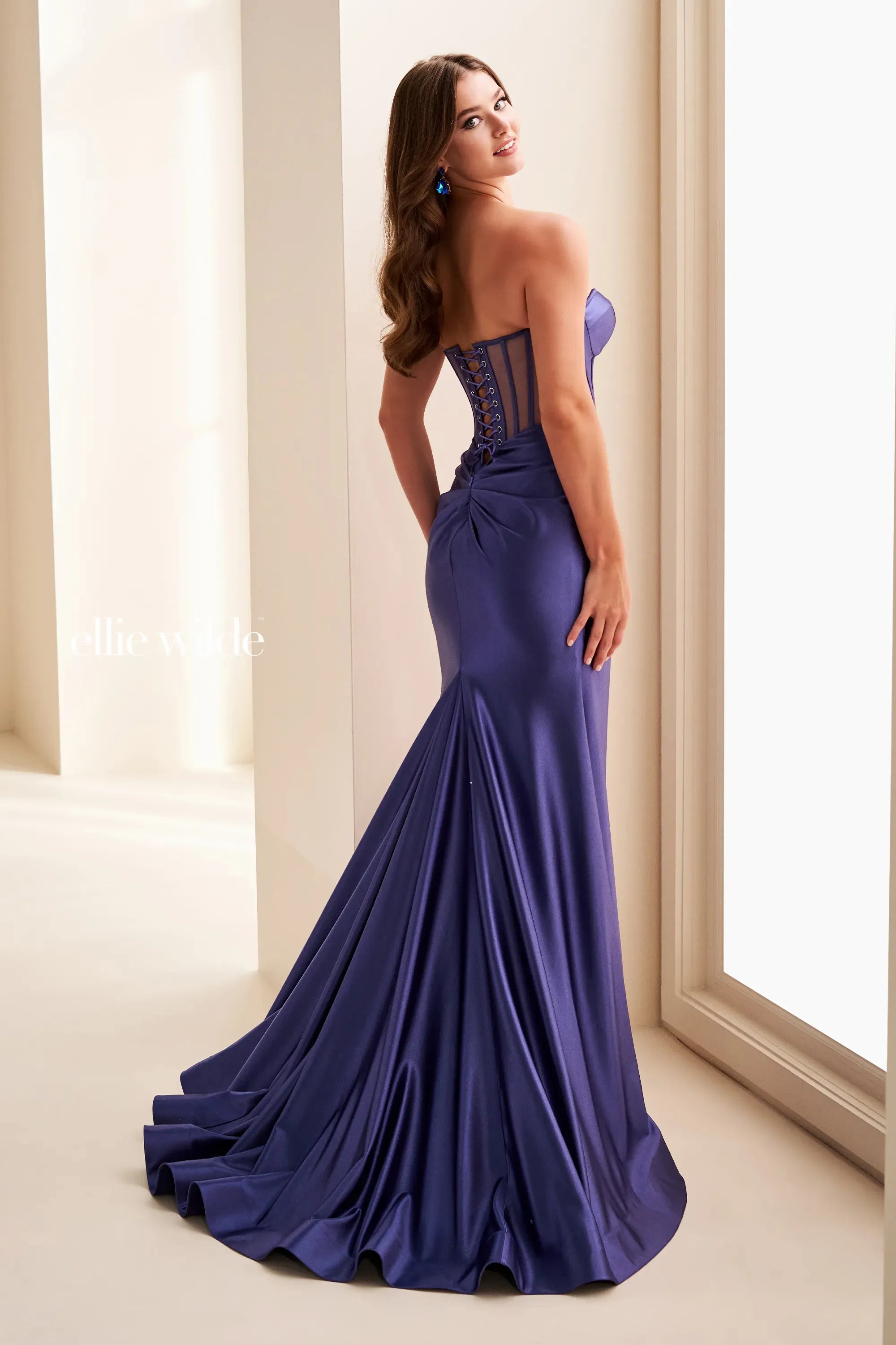 Prom Dresses Ruffle Long Formal Corset Mermaid Prom Dress Dusk