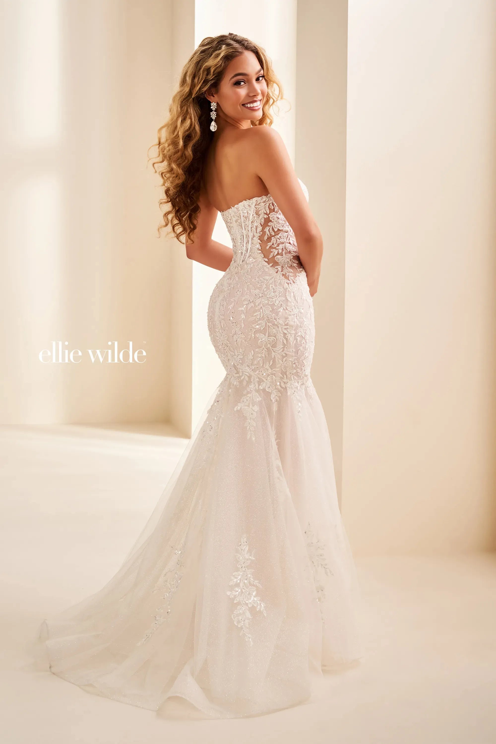 Wedding Dresses Beaded Bridal Lace Corset Mermaid Wedding Dress Ivory/Petal