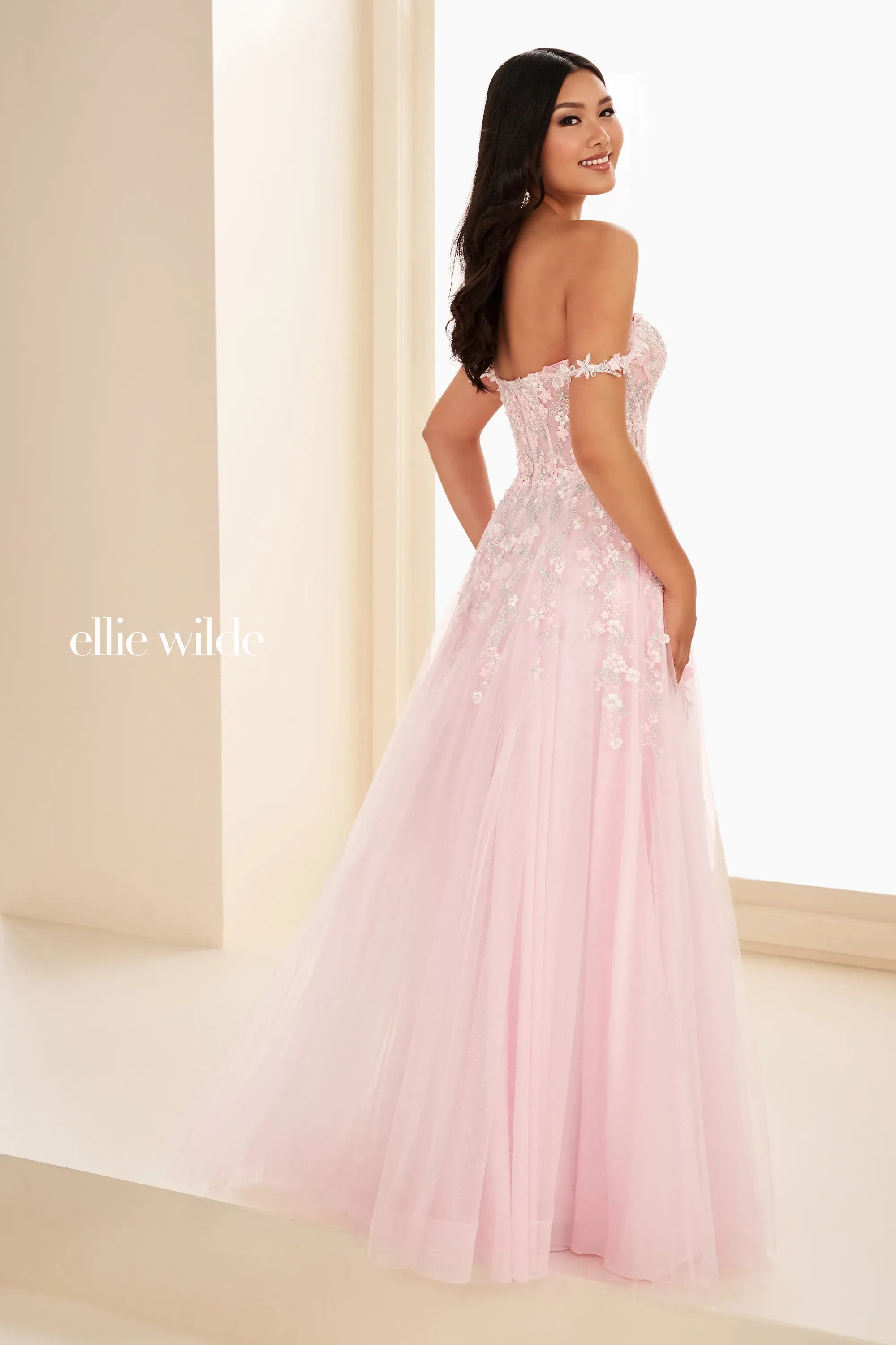Prom Dresses Long Formal 3D Floral Evening Prom Dress Fairy Pink