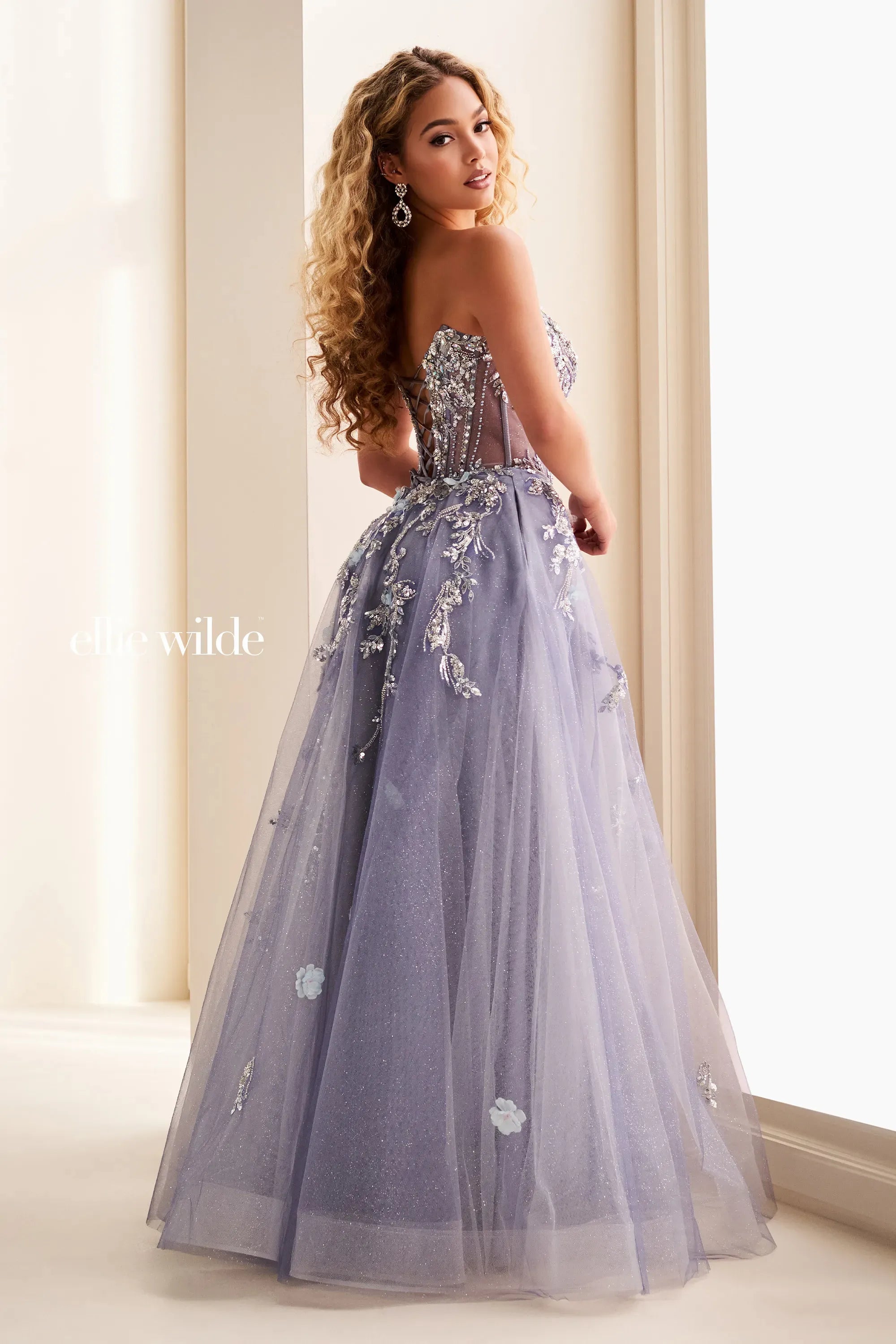 Prom Dresses Beaded Long Formal Glitter Sequin Prom Dress Slate
