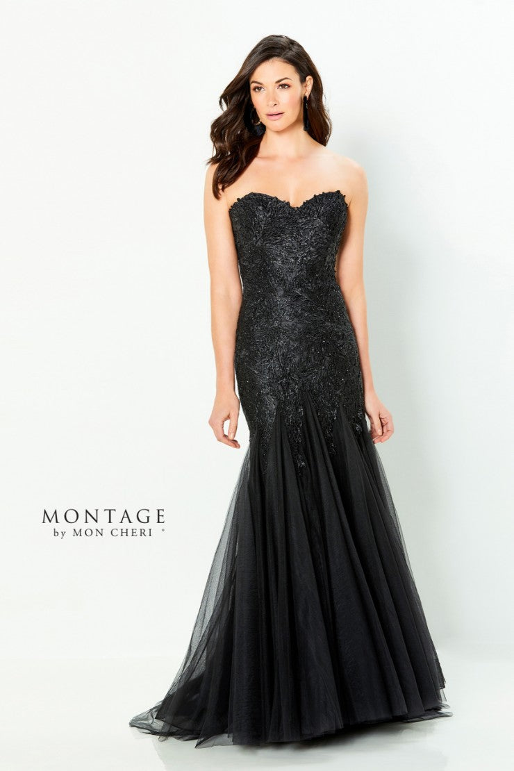 Black Montage 118964 Long Formal Lace Beaded Evening Dress