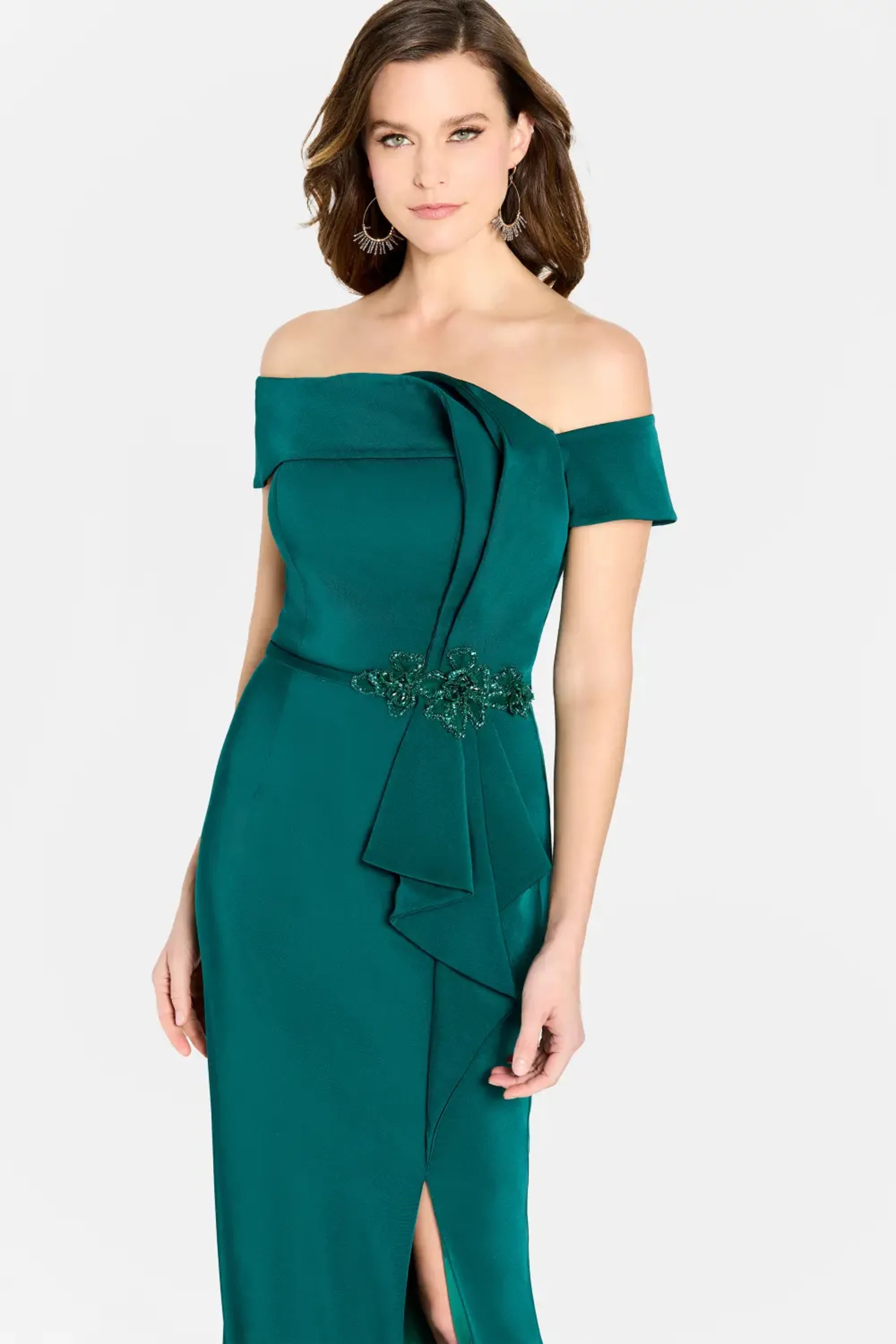 Formal Dresses Formal Long Sequin Slit Evening Dress Emerald
