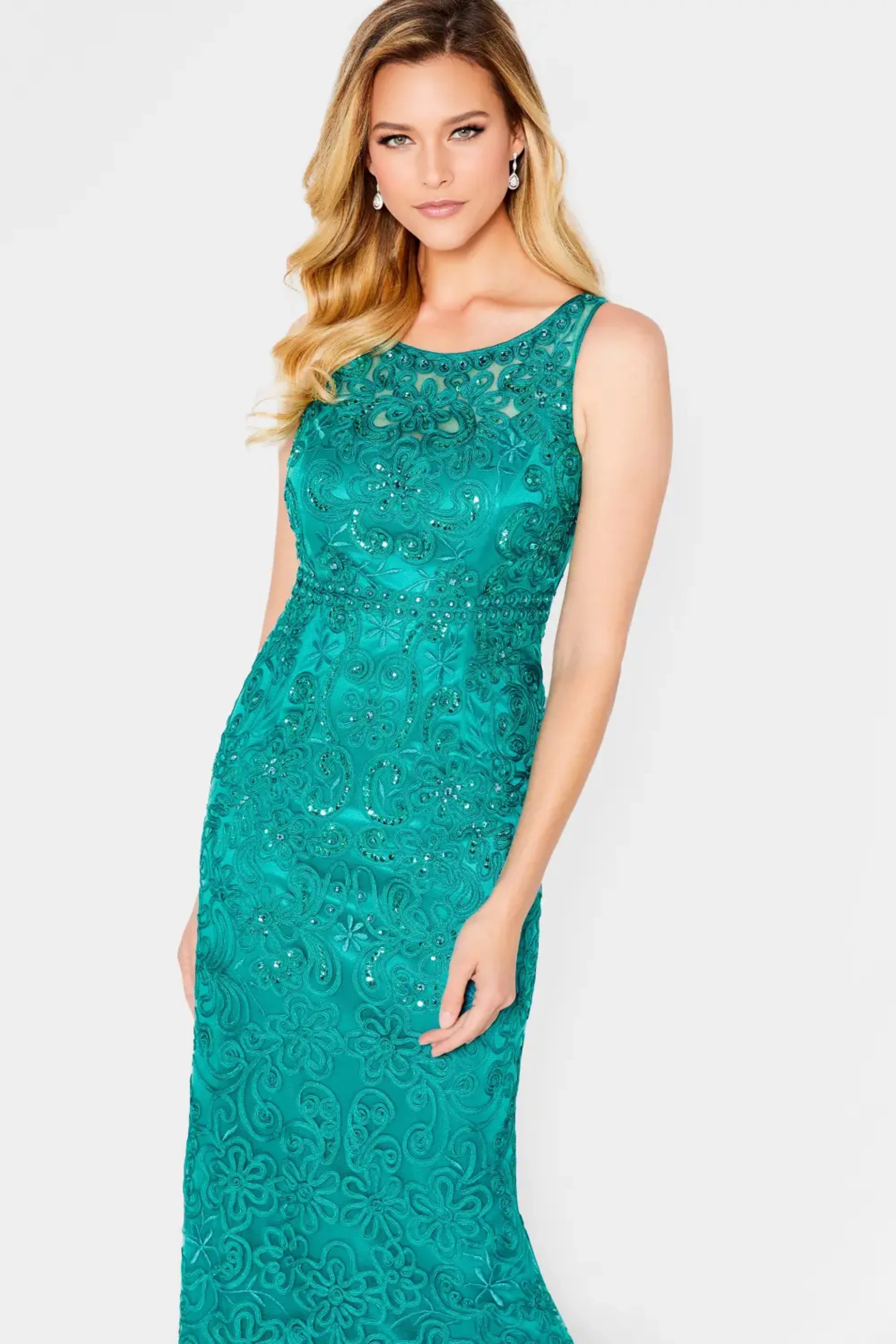 Formal Dresses A Line Beaded Formal Long Evening Gown Jade