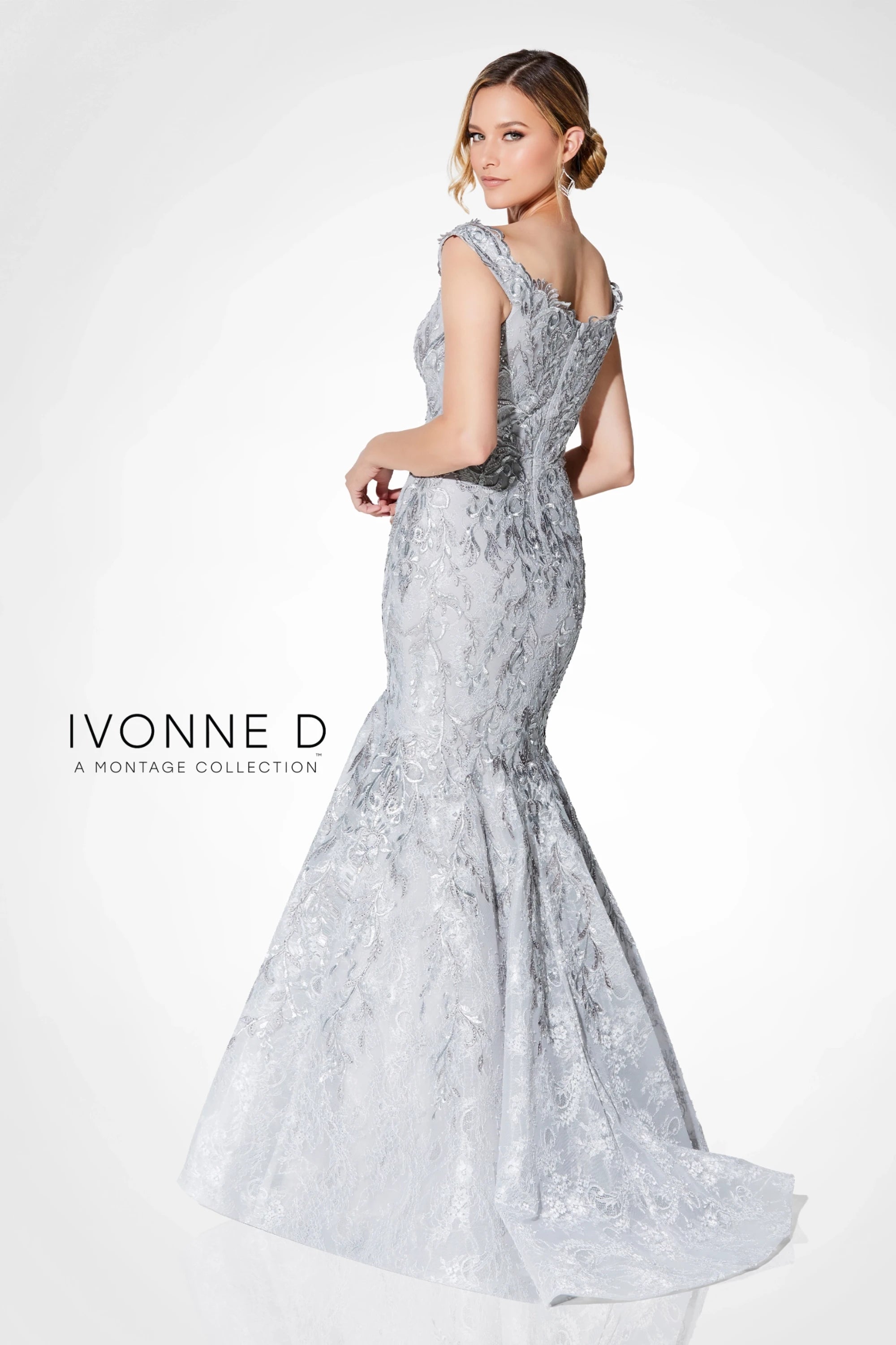 Mother of the Bride Dresses Long Mermaid Lace Mother of the Bride Formal Dress Silver
