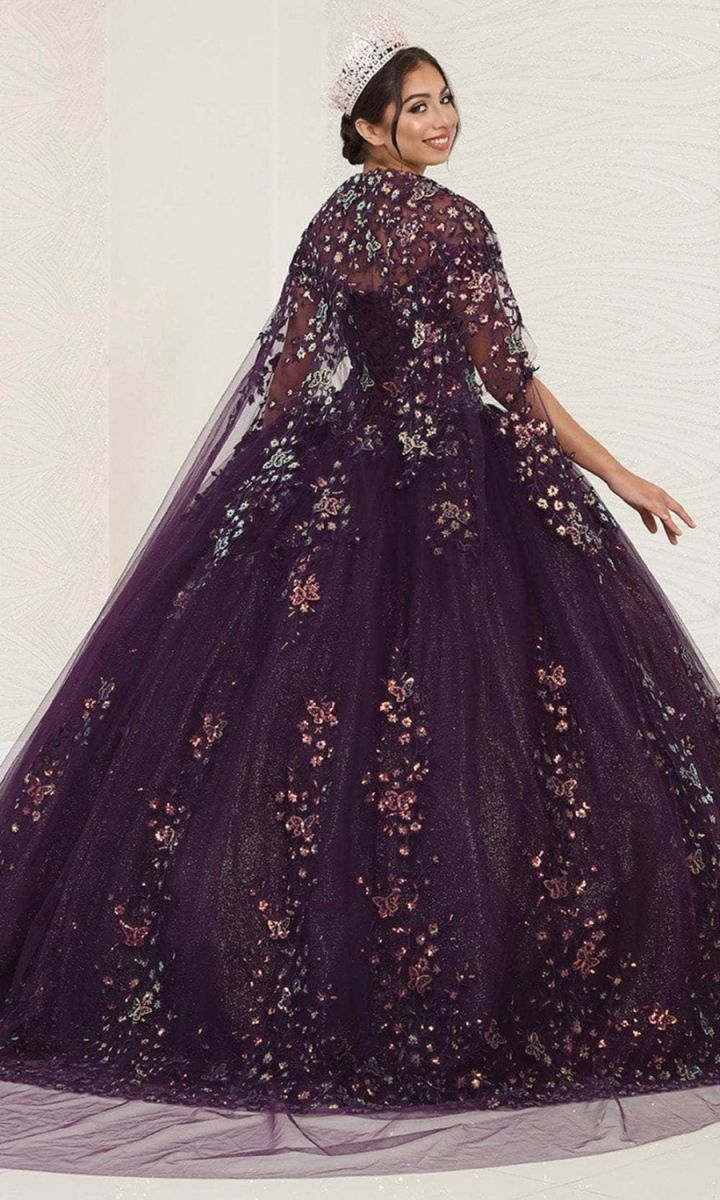 Illusion Floor-Length Tulle Quinceañera Ball Gown May Queen LK252