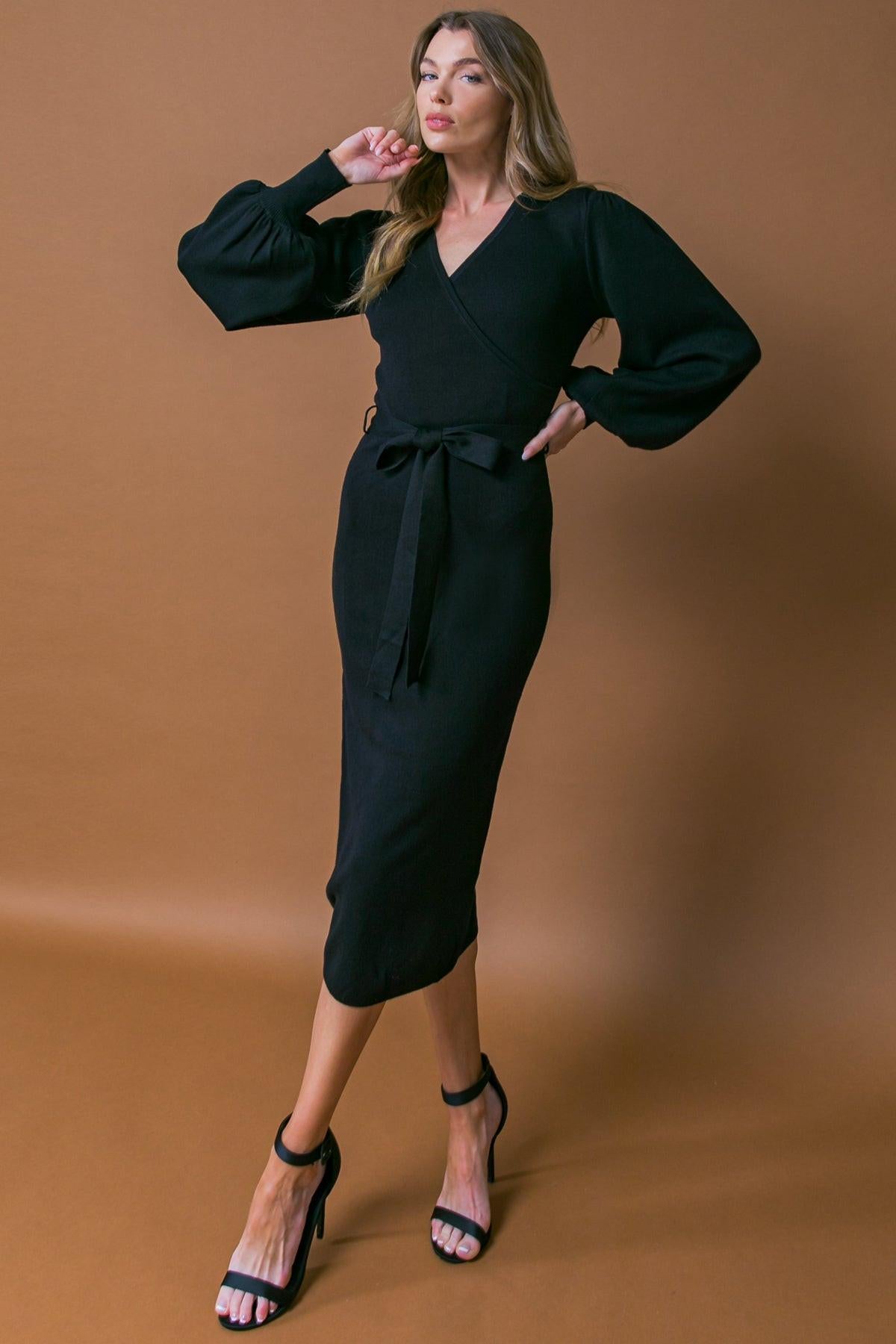 V-Neck Midi Jersey Cocktail Sheath Flying Tomato ISW5183