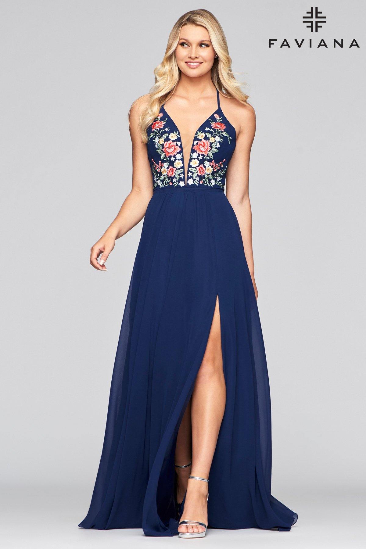 Faviana 10000 Long Formal Sexy Halter Prom Dress - The Dress Outlet Faviana