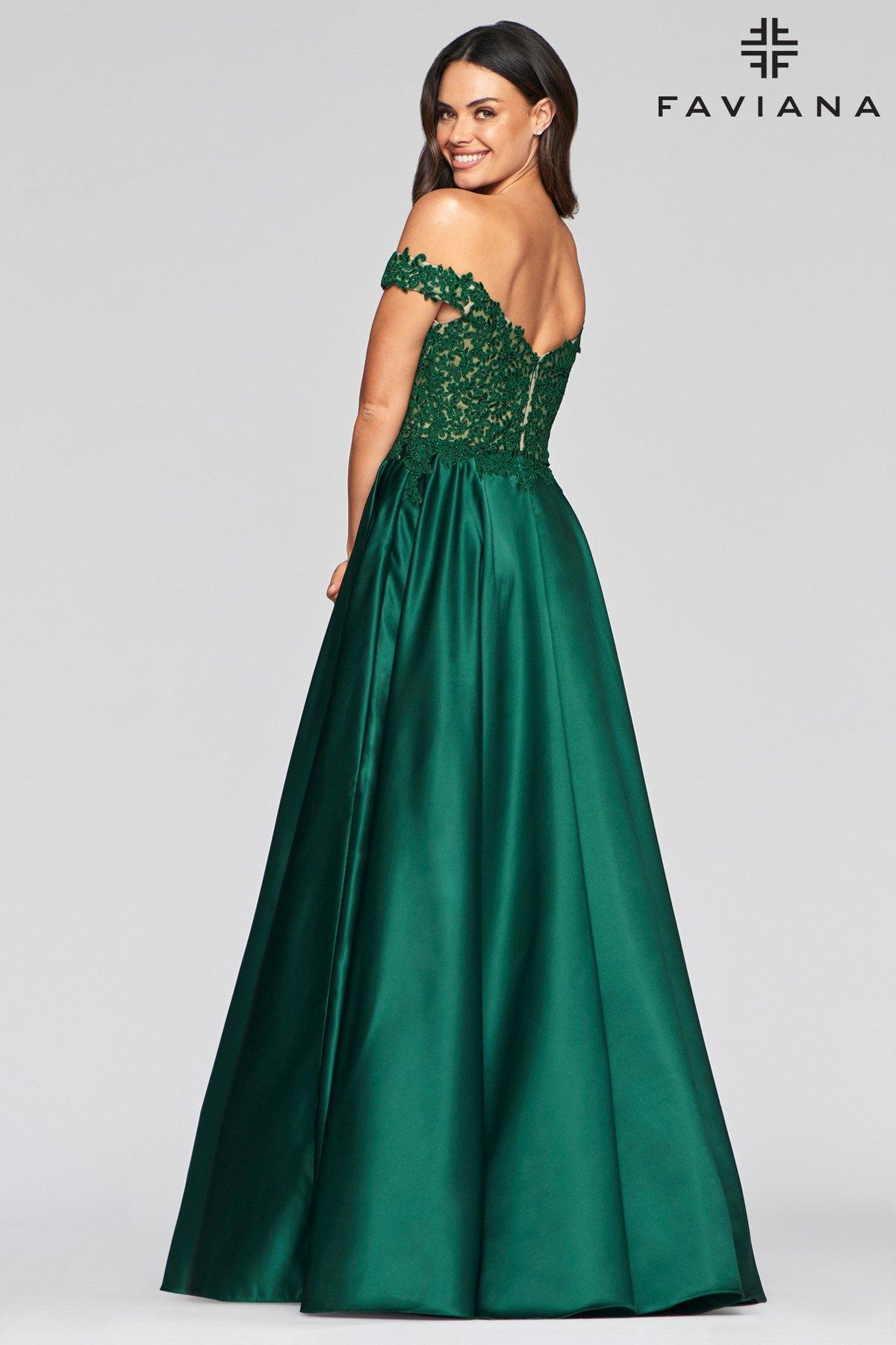Faviana 10422 Long Formal Off Shoulder Prom Dress - The Dress Outlet Faviana