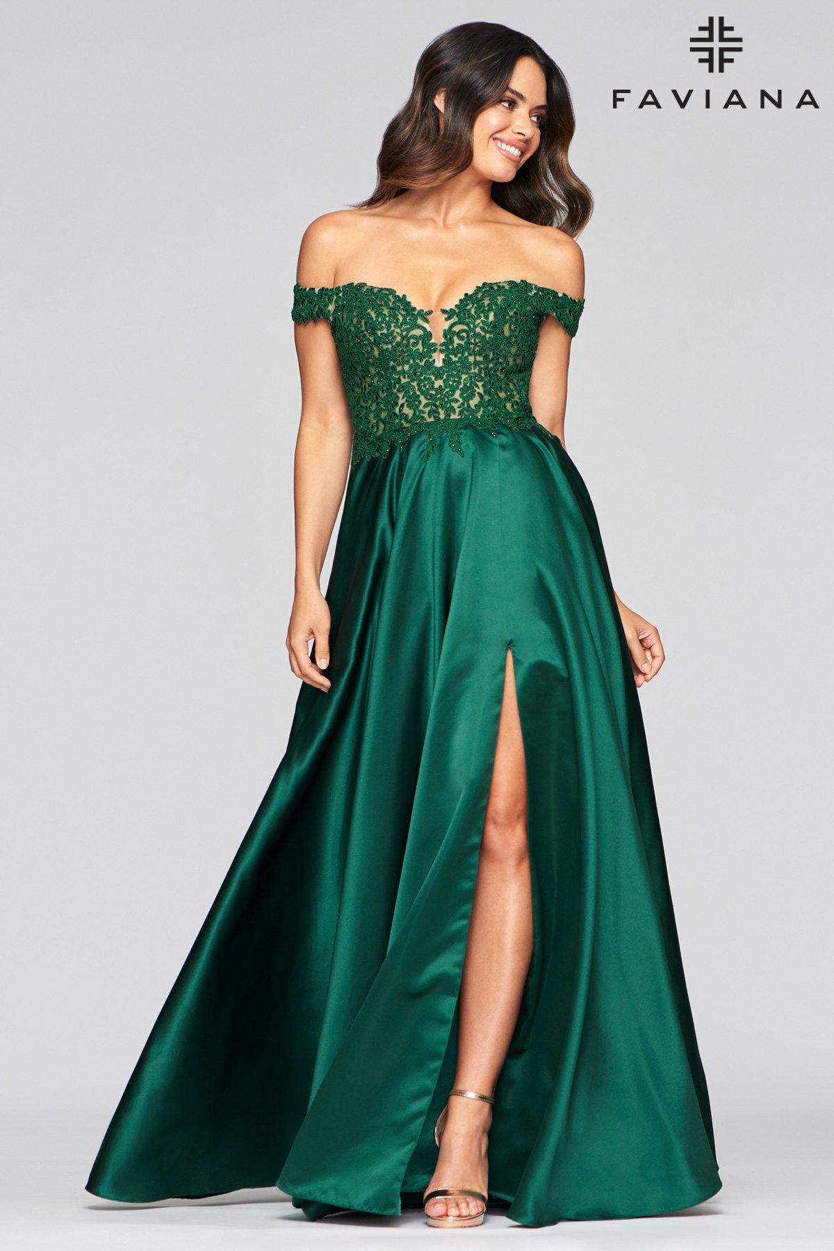 Faviana 10422 Long Formal Off Shoulder Prom Dress - The Dress Outlet Faviana