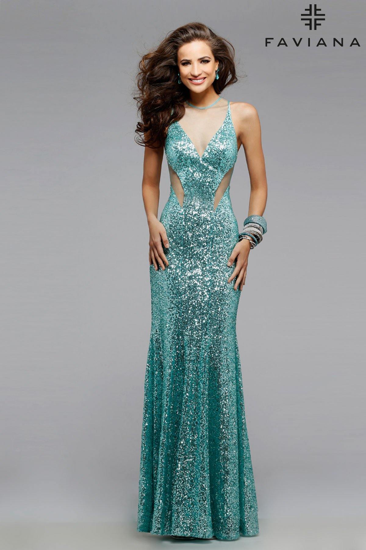 Faviana 7331 Long Mermaid Silhouette Gown - The Dress Outlet Faviana