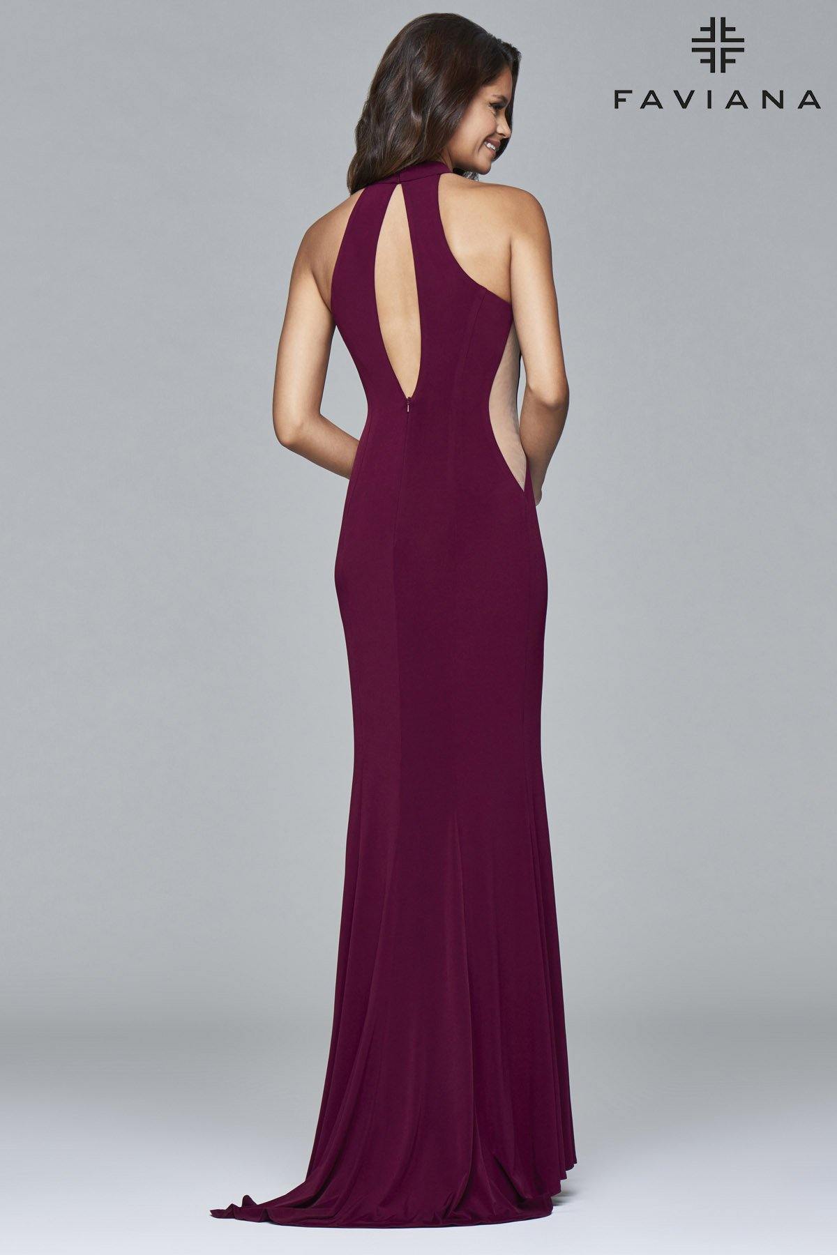 FAVIANA 7943 Long Formal Fitted Dress - The Dress Outlet Faviana