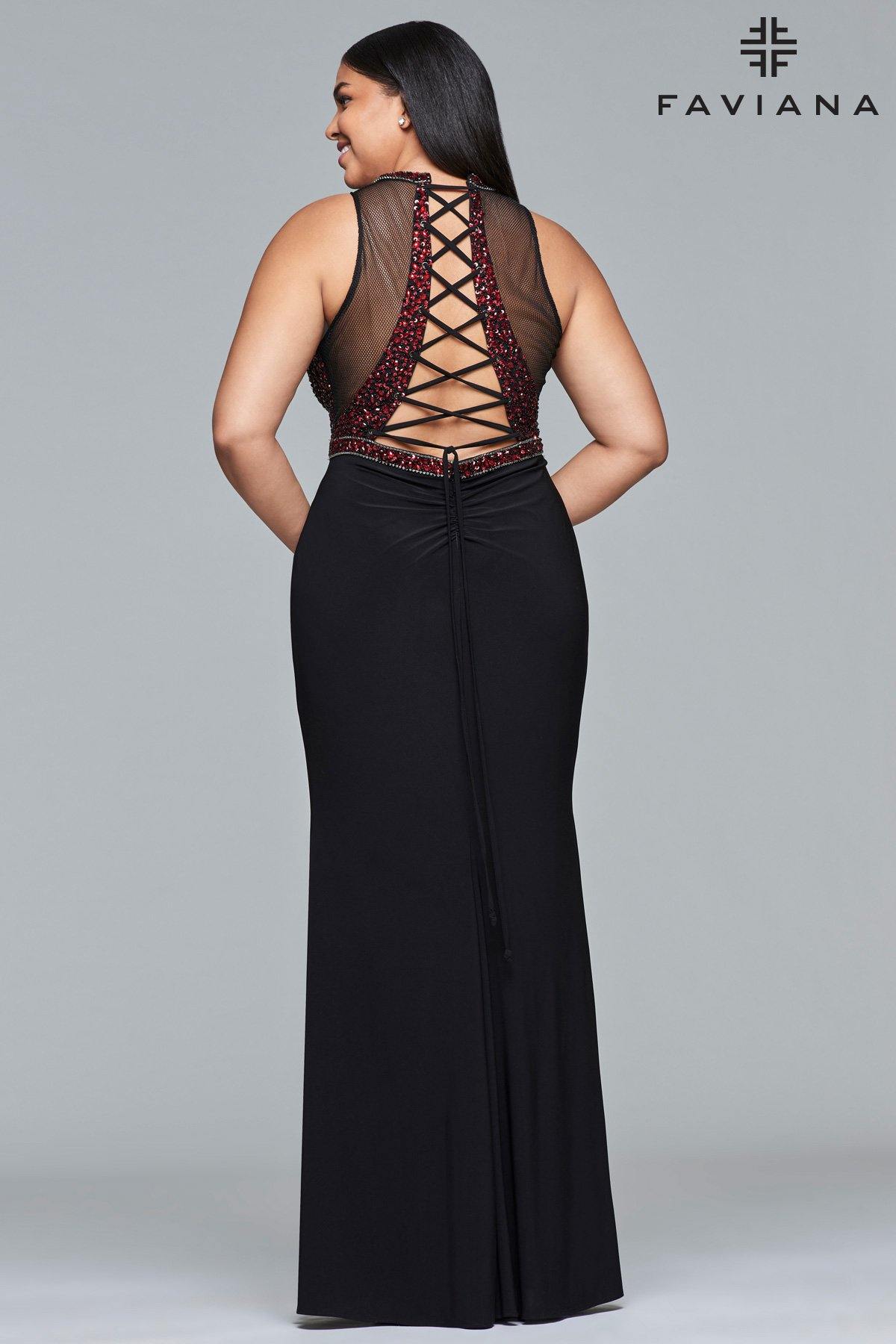 Faviana 9425 Fitted Column Long Evening Dress - The Dress Outlet Faviana