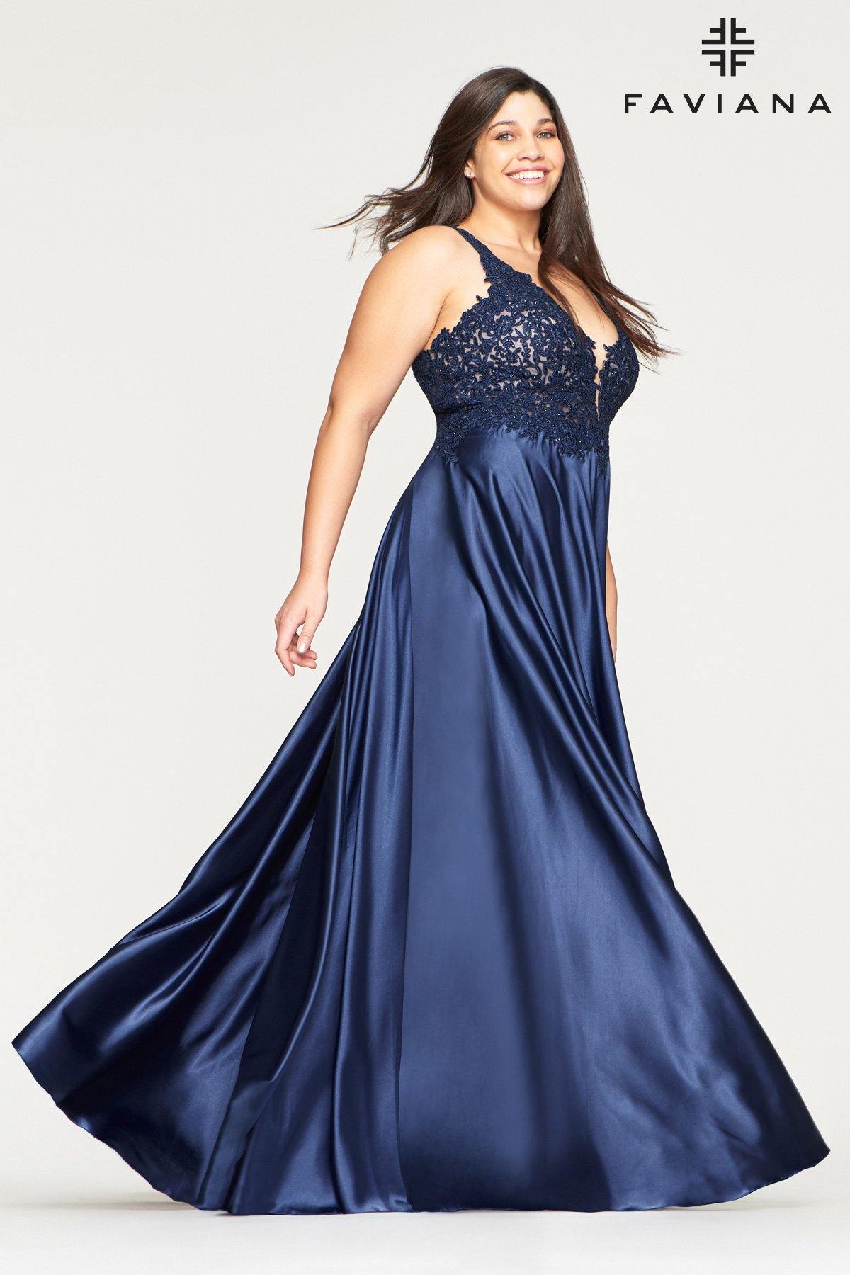 Faviana 9494 Long Sleeveless Plus Size Prom Dress - The Dress Outlet Faviana