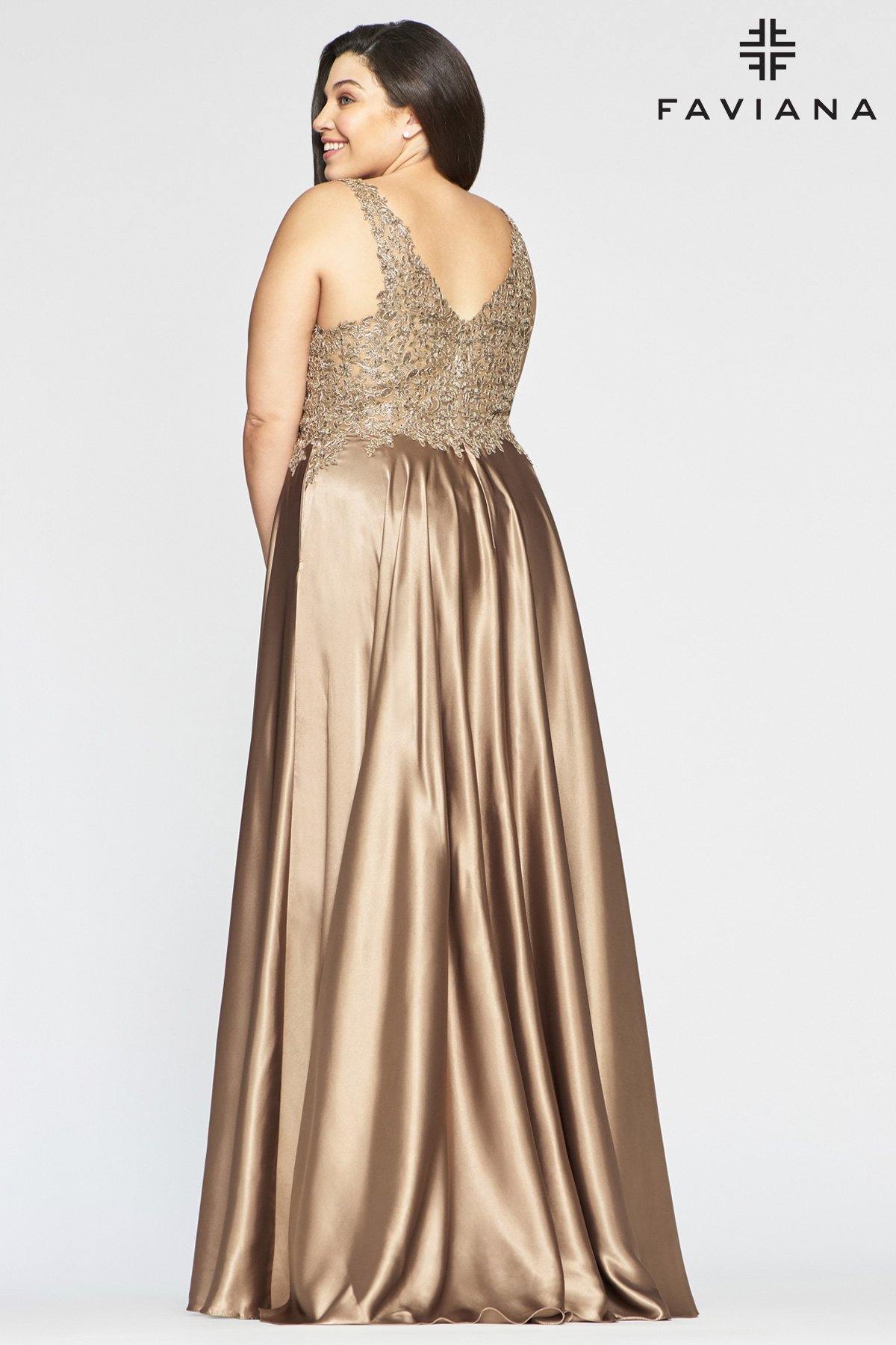 Faviana 9494 Long Sleeveless Plus Size Prom Dress - The Dress Outlet Faviana