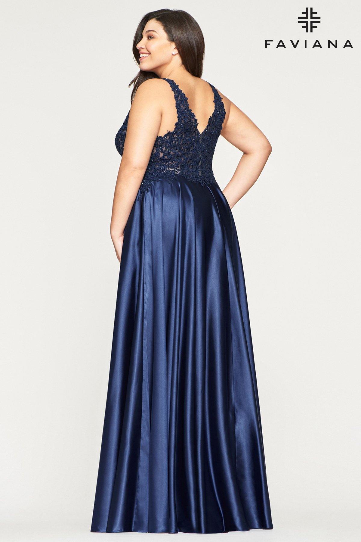 Faviana 9494 Long Sleeveless Plus Size Prom Dress - The Dress Outlet Faviana