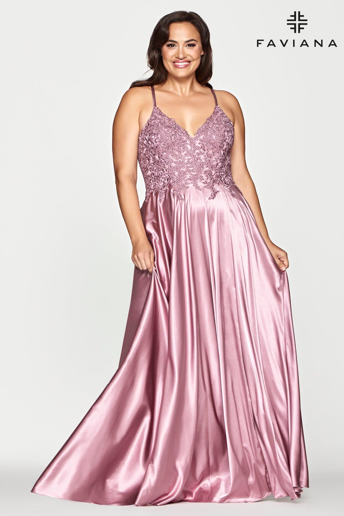 Faviana 9498 Long Formal Plus Size Prom Dress