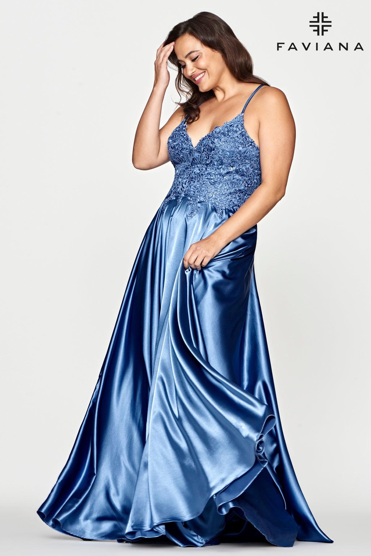 Faviana 9498 Long Formal Plus Size Prom Dress