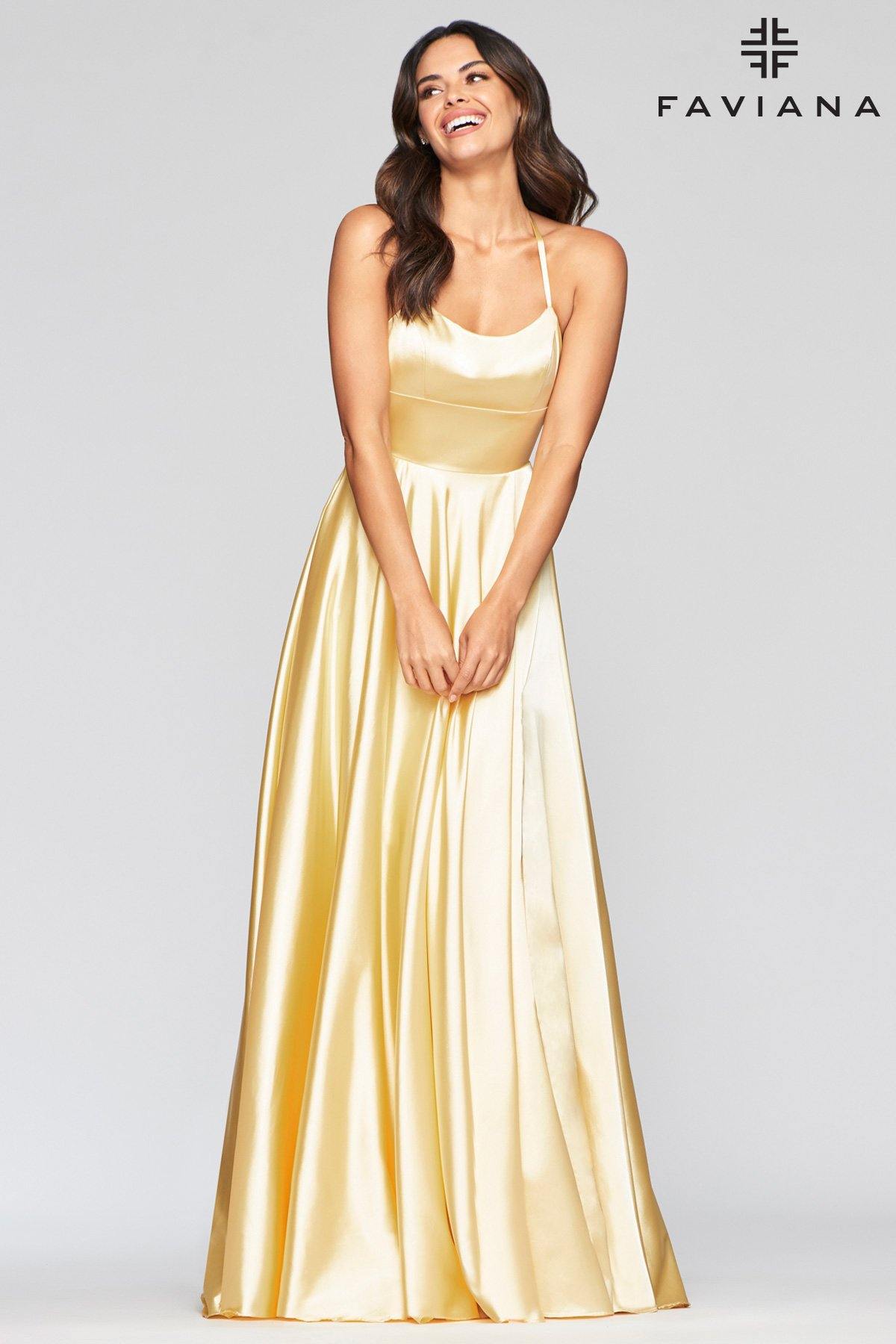 Faviana S10211 Long Halter Evening Prom Gown Formal - The Dress Outlet Faviana