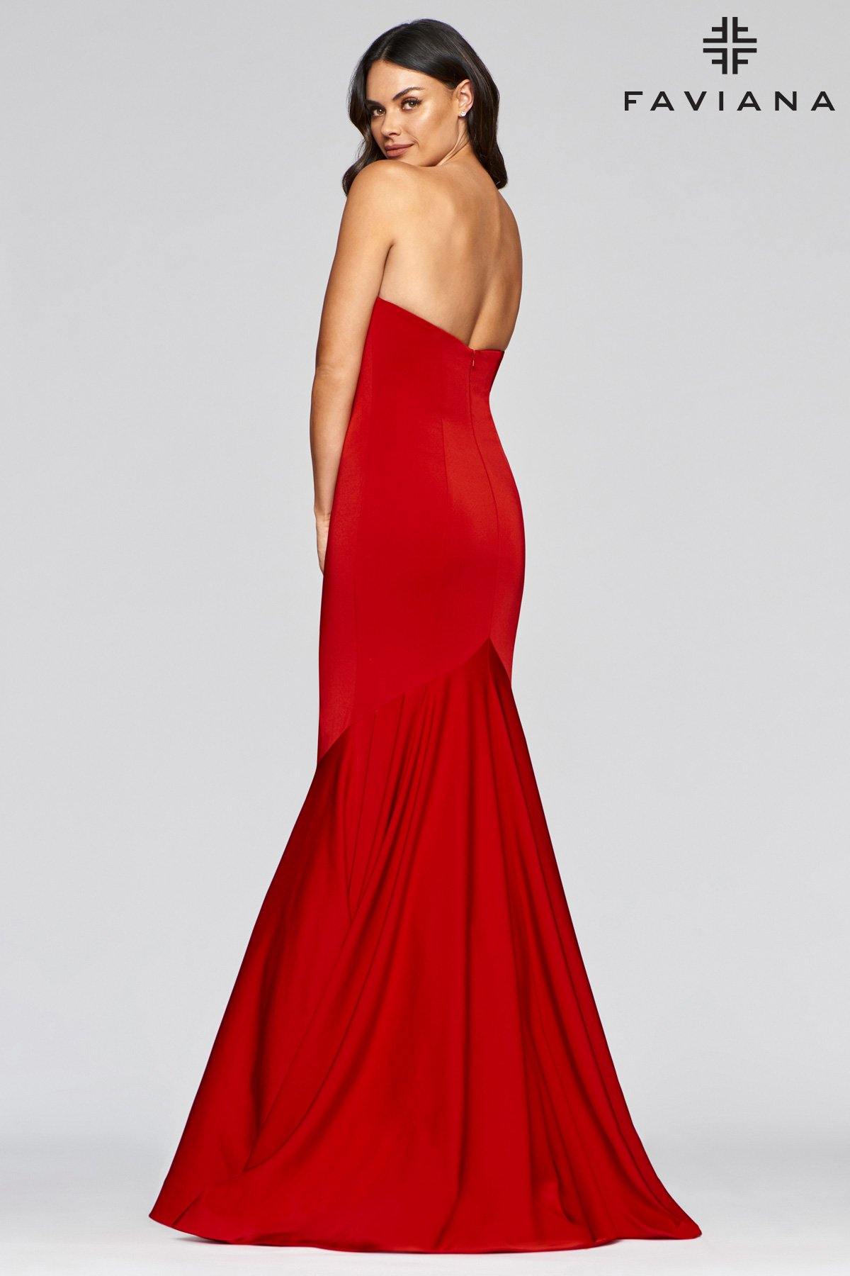 Faviana S10213 Long Strapless Mermaid Prom Gown - The Dress Outlet Faviana