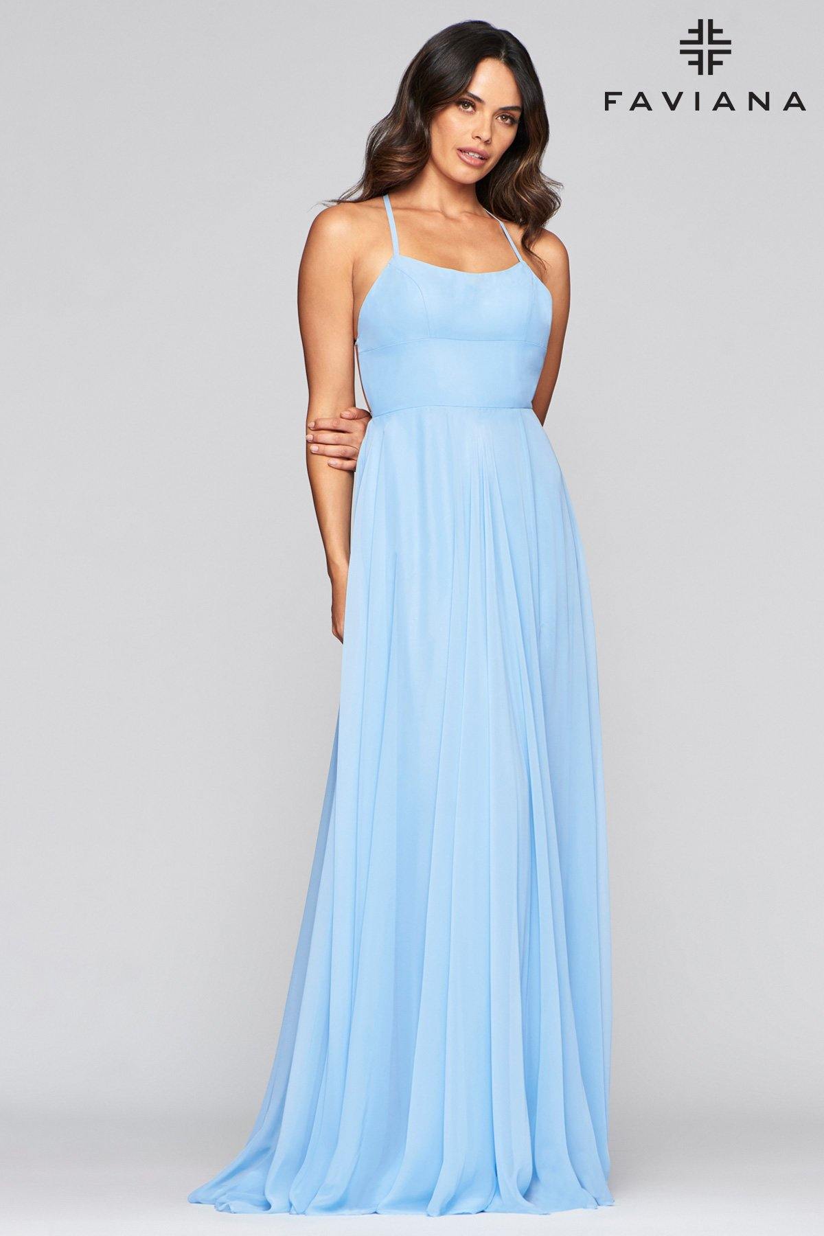 Faviana S10233 Long Bridesmaids Halter Prom Dress - The Dress Outlet Faviana