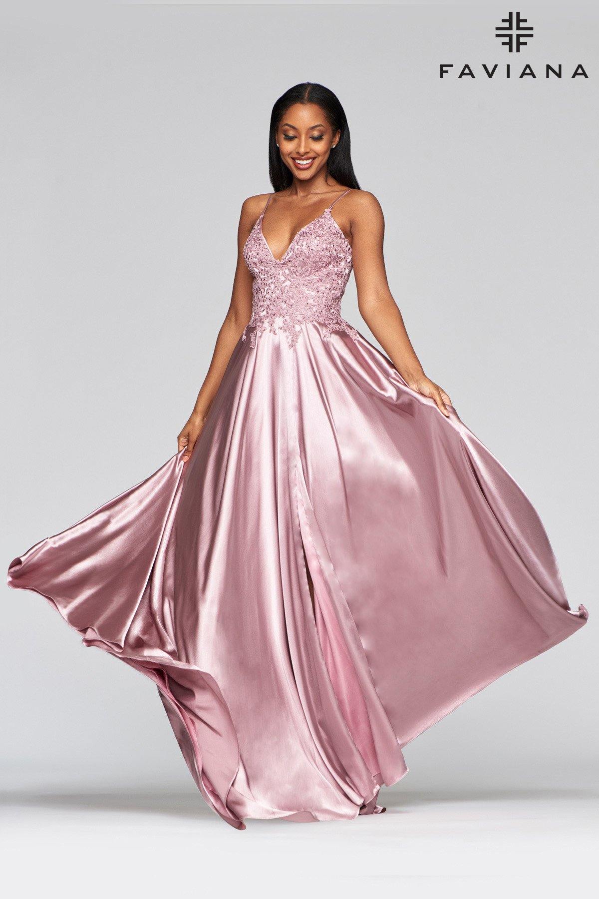 Faviana S10400 Long Formal Bridesmaids Prom Dress - The Dress Outlet Faviana