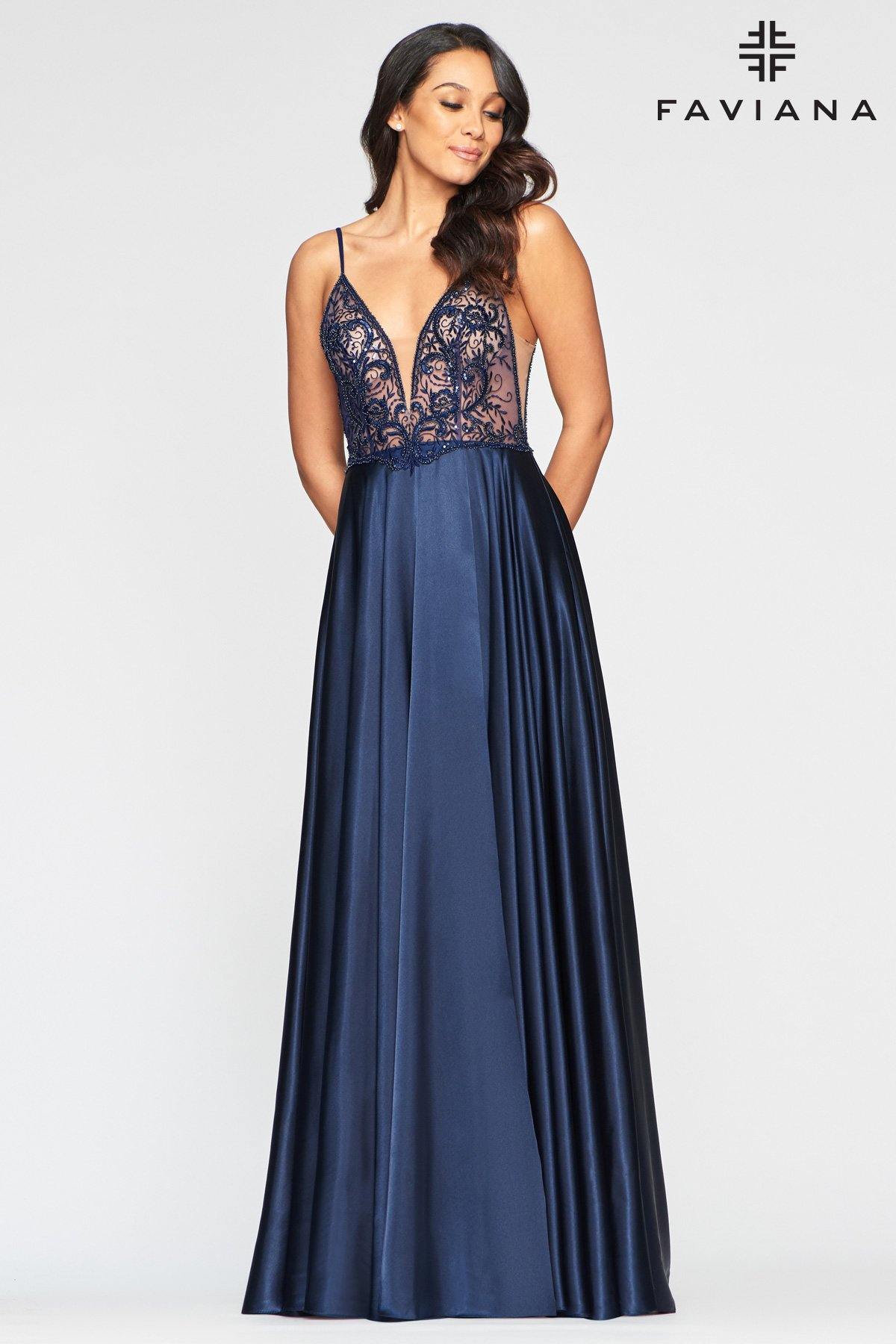 Faviana S10401 Long Formal Evening Prom Dress - The Dress Outlet Faviana