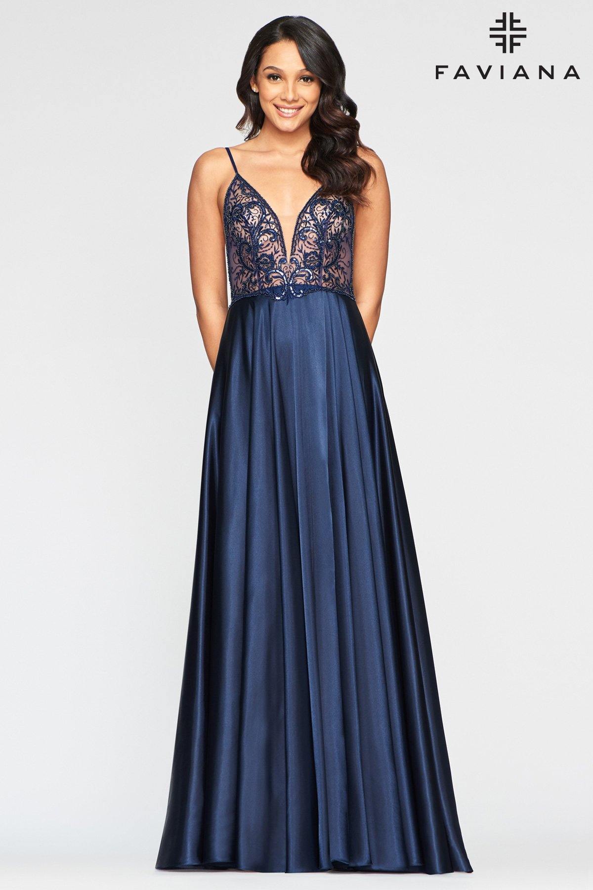 Faviana S10401 Long Formal Evening Prom Dress - The Dress Outlet Faviana