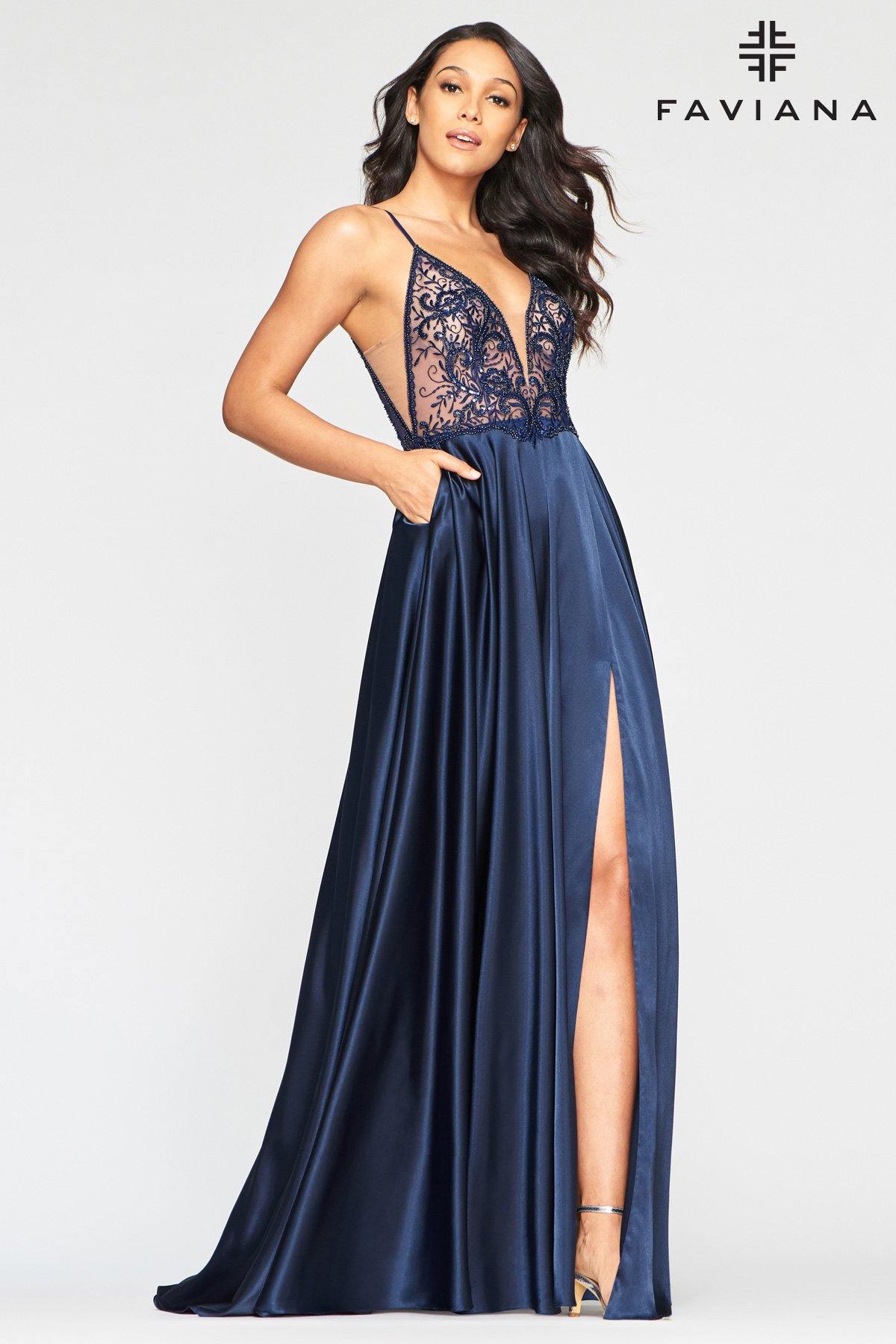 Faviana S10401 Long Formal Evening Prom Dress - The Dress Outlet Faviana