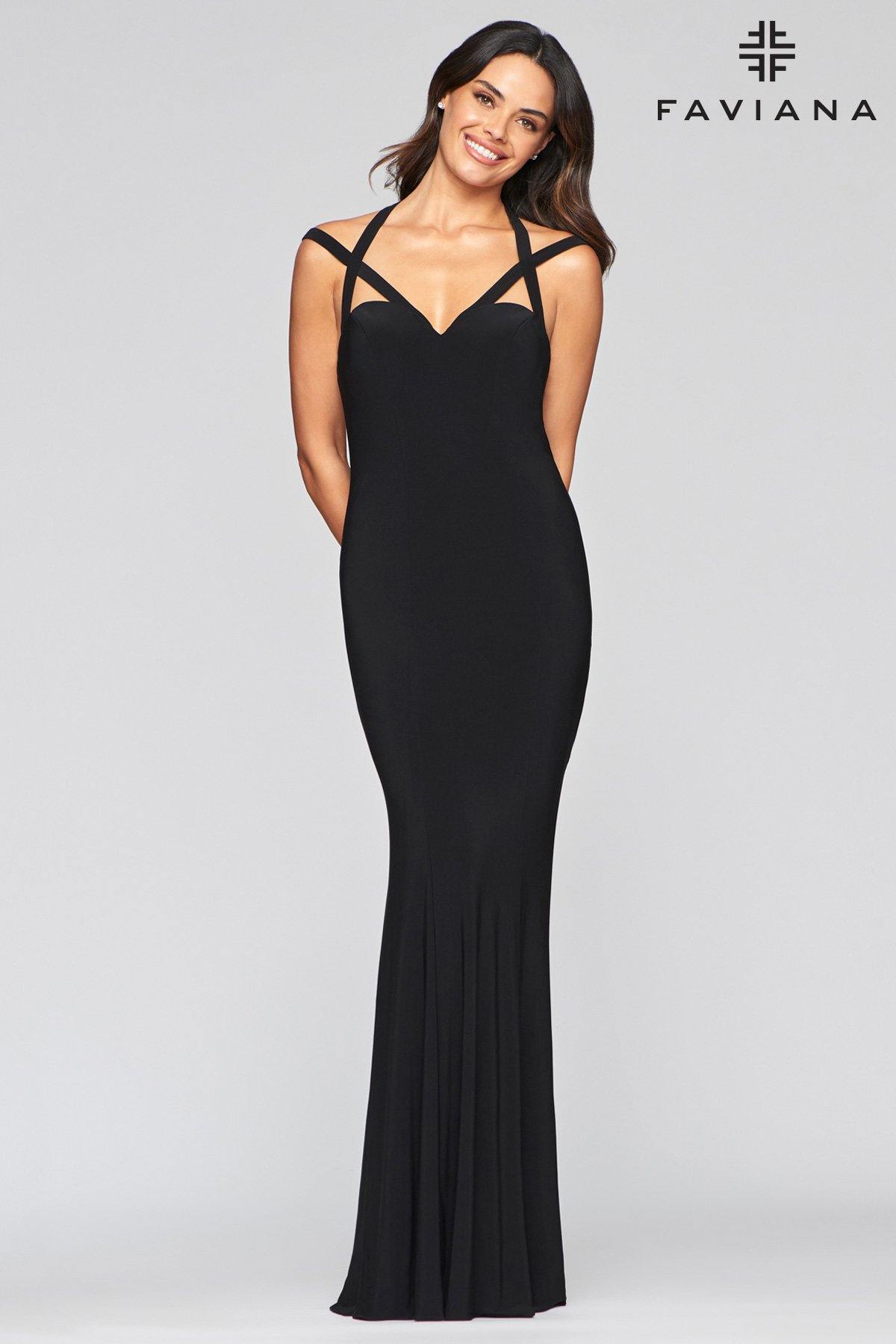 Faviana S10417 Long Formal Mermaid Fit Prom Dress - The Dress Outlet Faviana