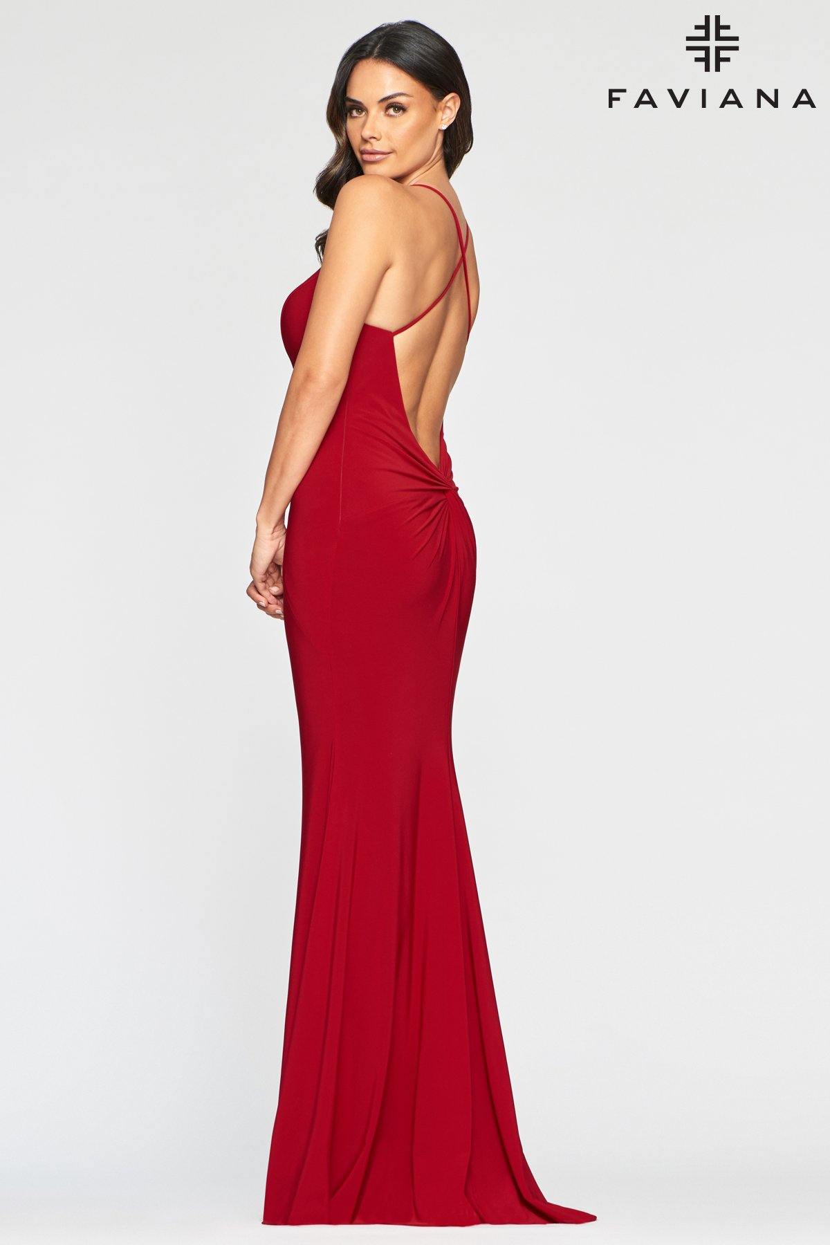 Faviana S10420 Long Formal Mermaid Fit Prom Dress - The Dress Outlet Faviana