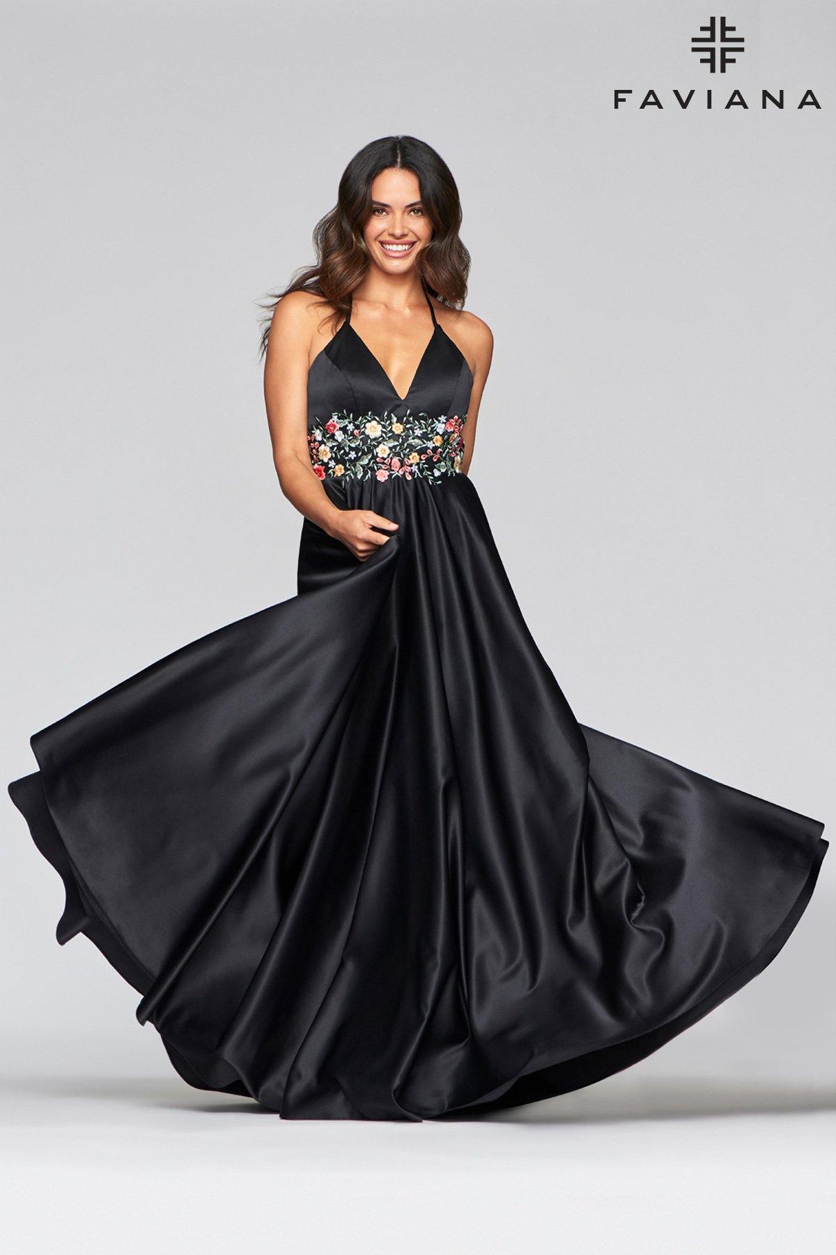Faviana S10423 Prom Long Halter Prom Ball Gown - The Dress Outlet Faviana
