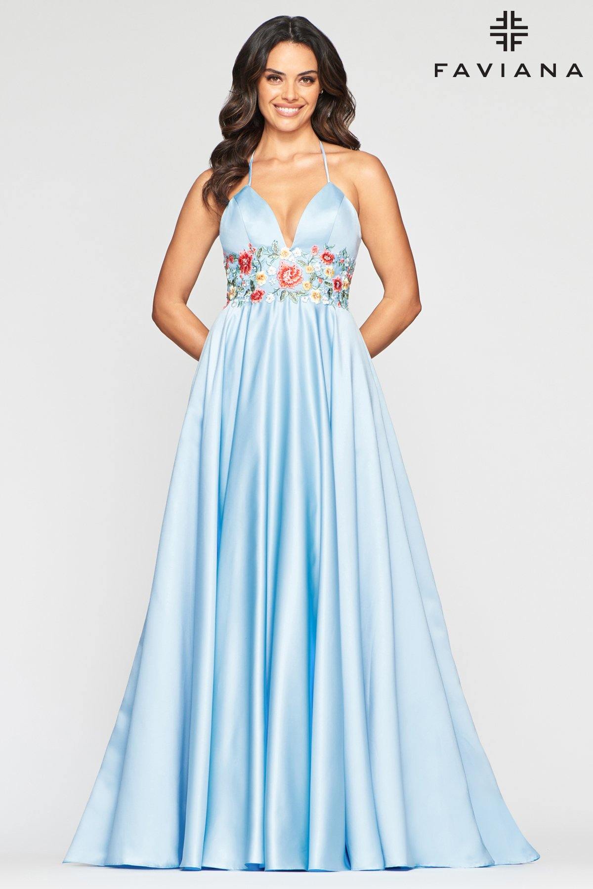 Faviana S10423 Prom Long Halter Prom Ball Gown - The Dress Outlet Faviana