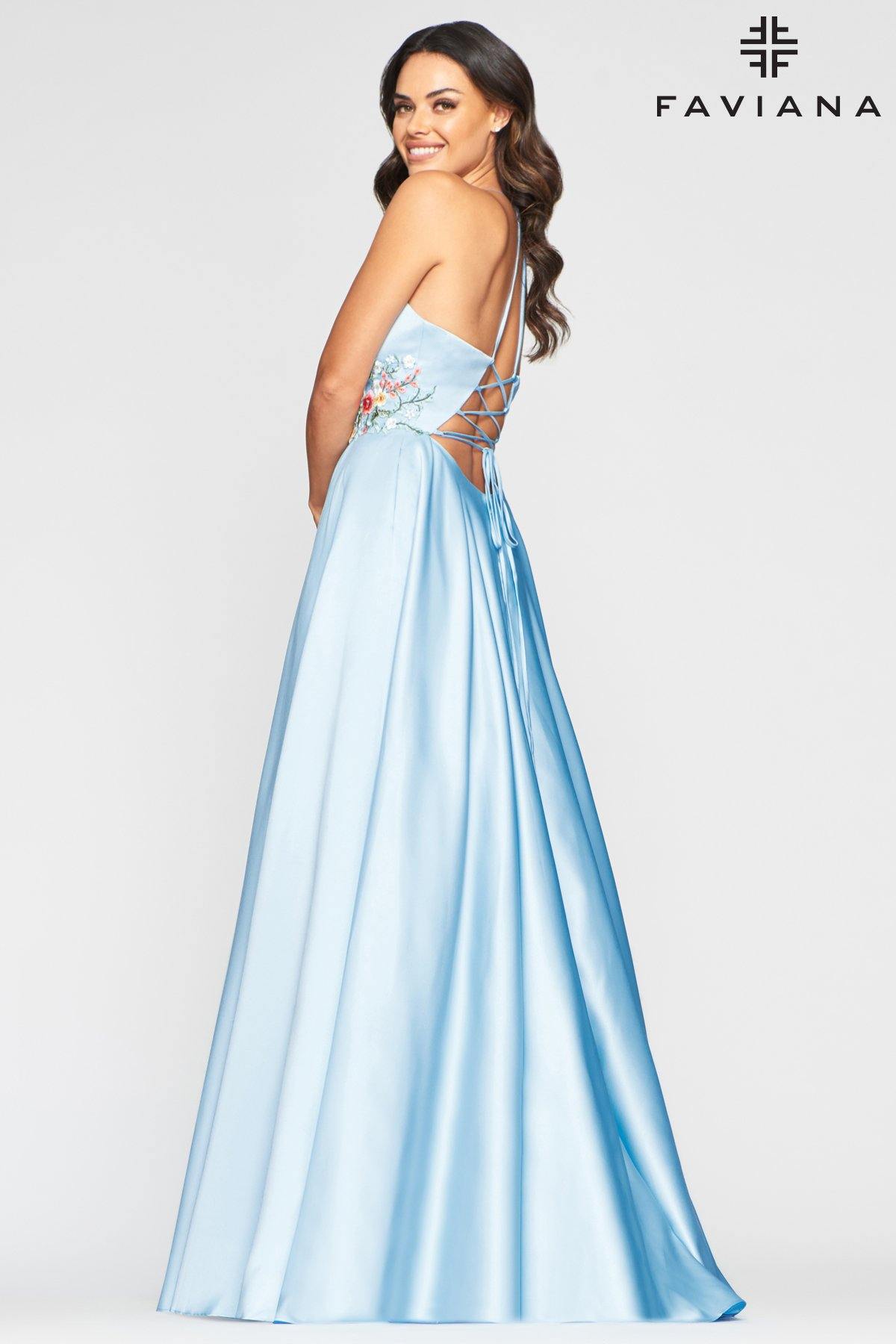 Faviana S10423 Prom Long Halter Prom Ball Gown - The Dress Outlet Faviana