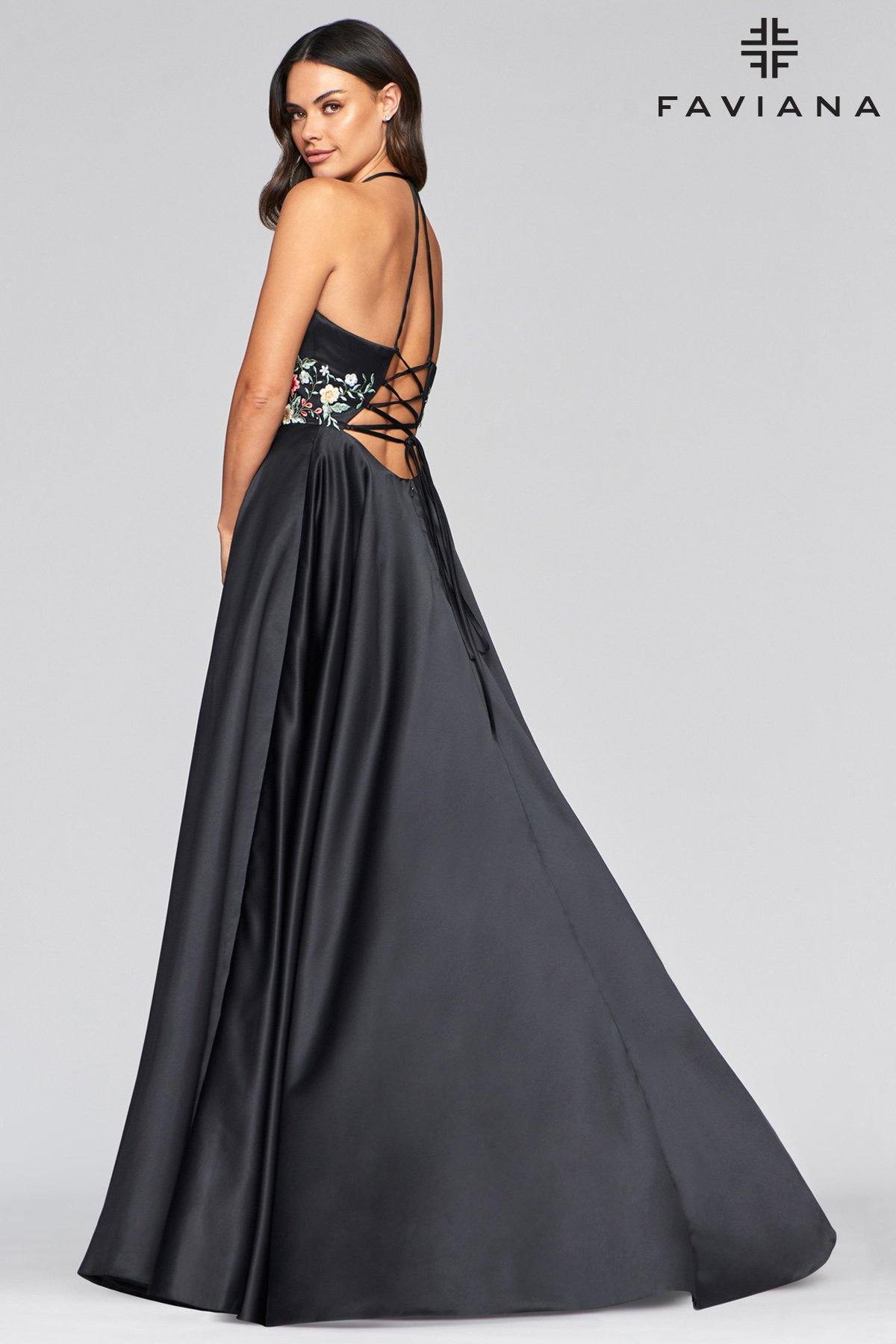 Faviana S10423 Prom Long Halter Prom Ball Gown - The Dress Outlet Faviana