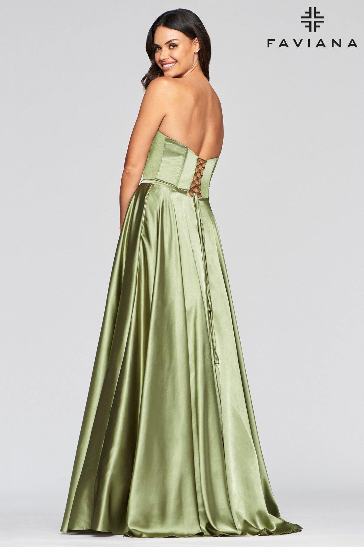 Faviana S10428 Long Formal Strapless Prom Dress - The Dress Outlet Faviana