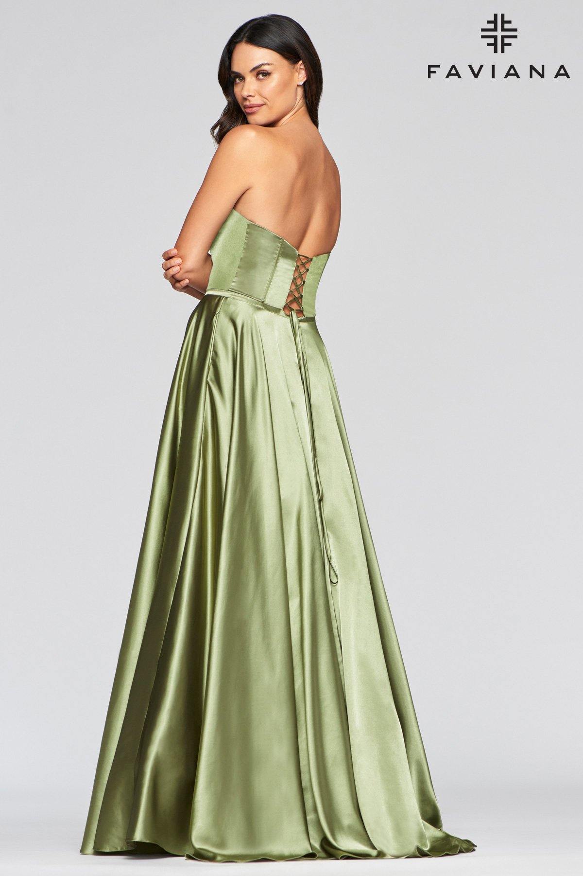Faviana S10428 Long Formal Strapless Prom Dress - The Dress Outlet Faviana