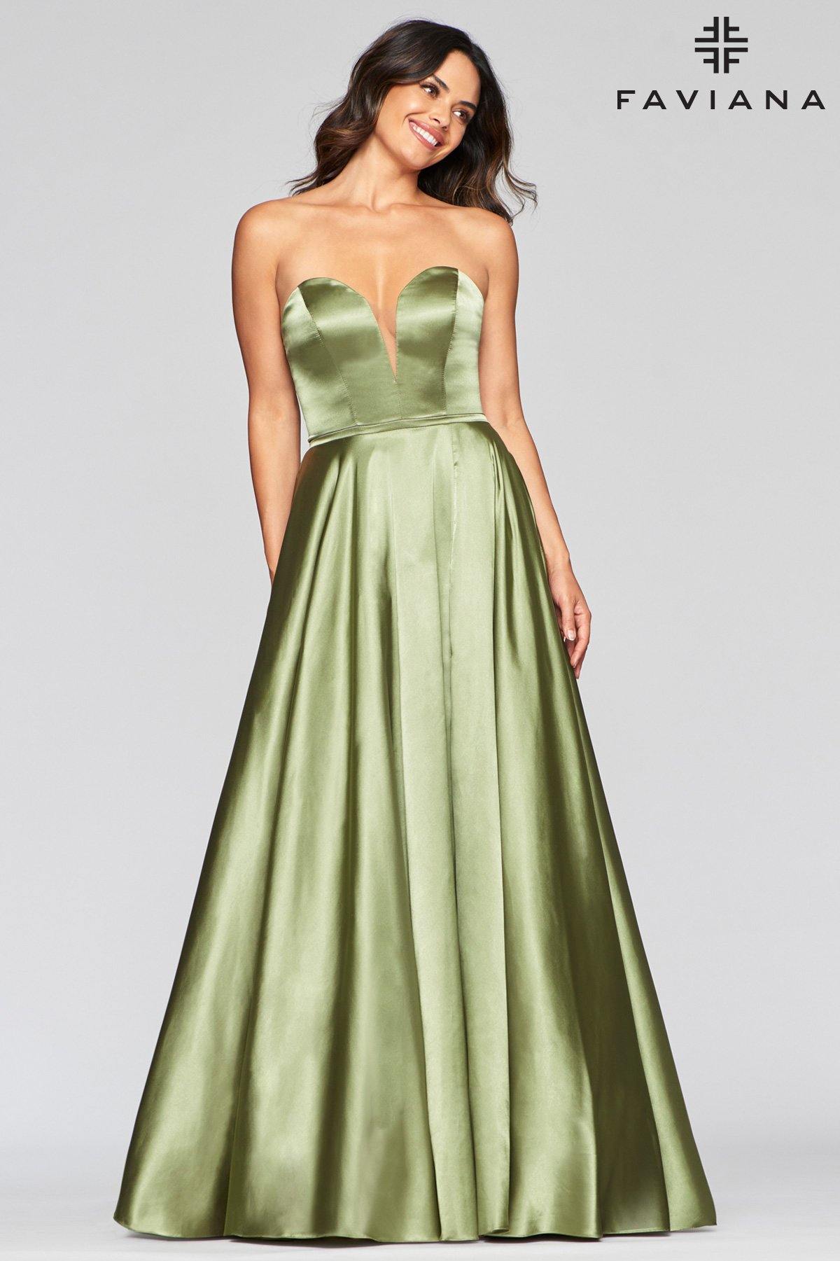 Faviana S10428 Long Formal Strapless Prom Dress - The Dress Outlet Faviana