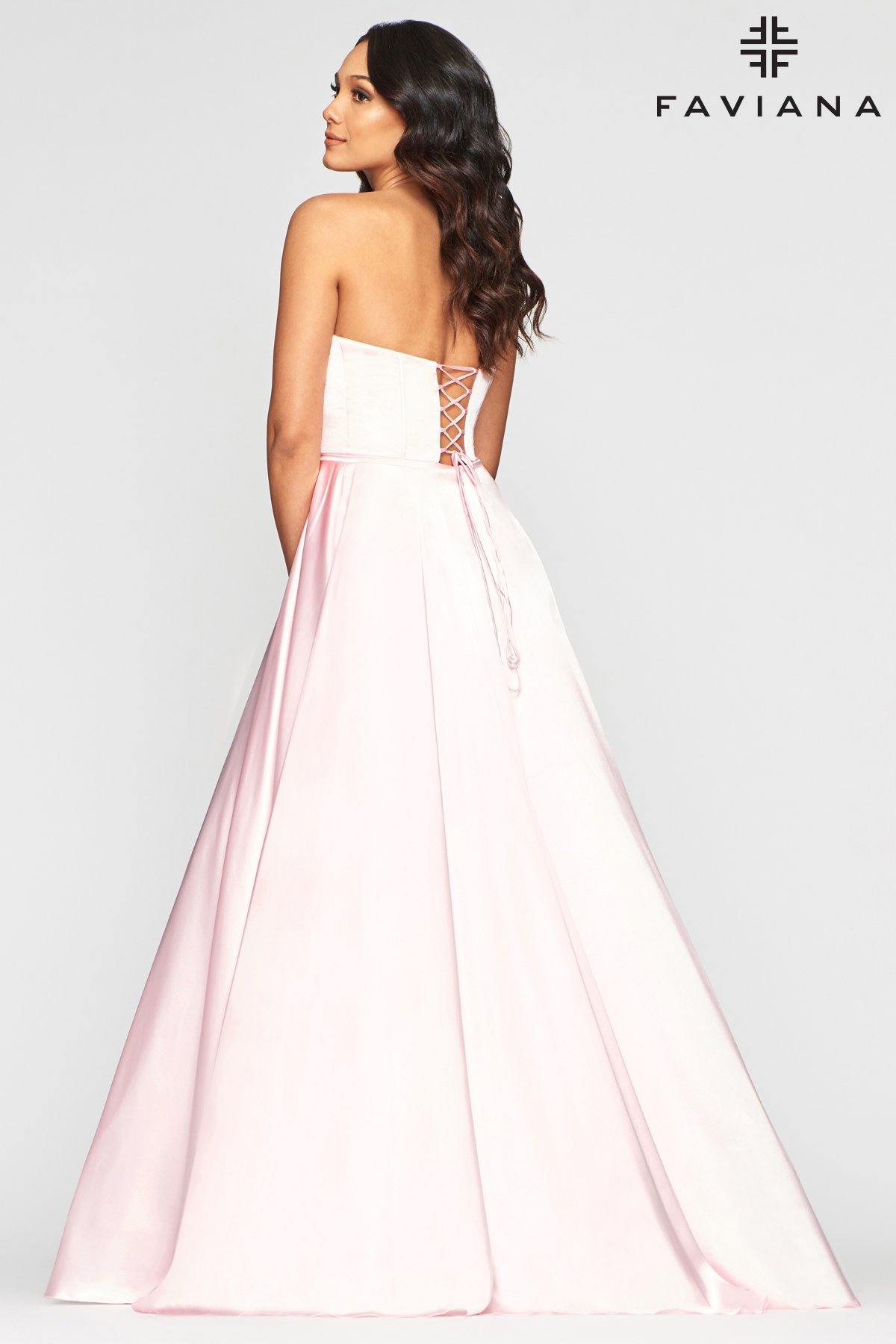 Faviana S10428 Long Formal Strapless Prom Dress - The Dress Outlet Faviana